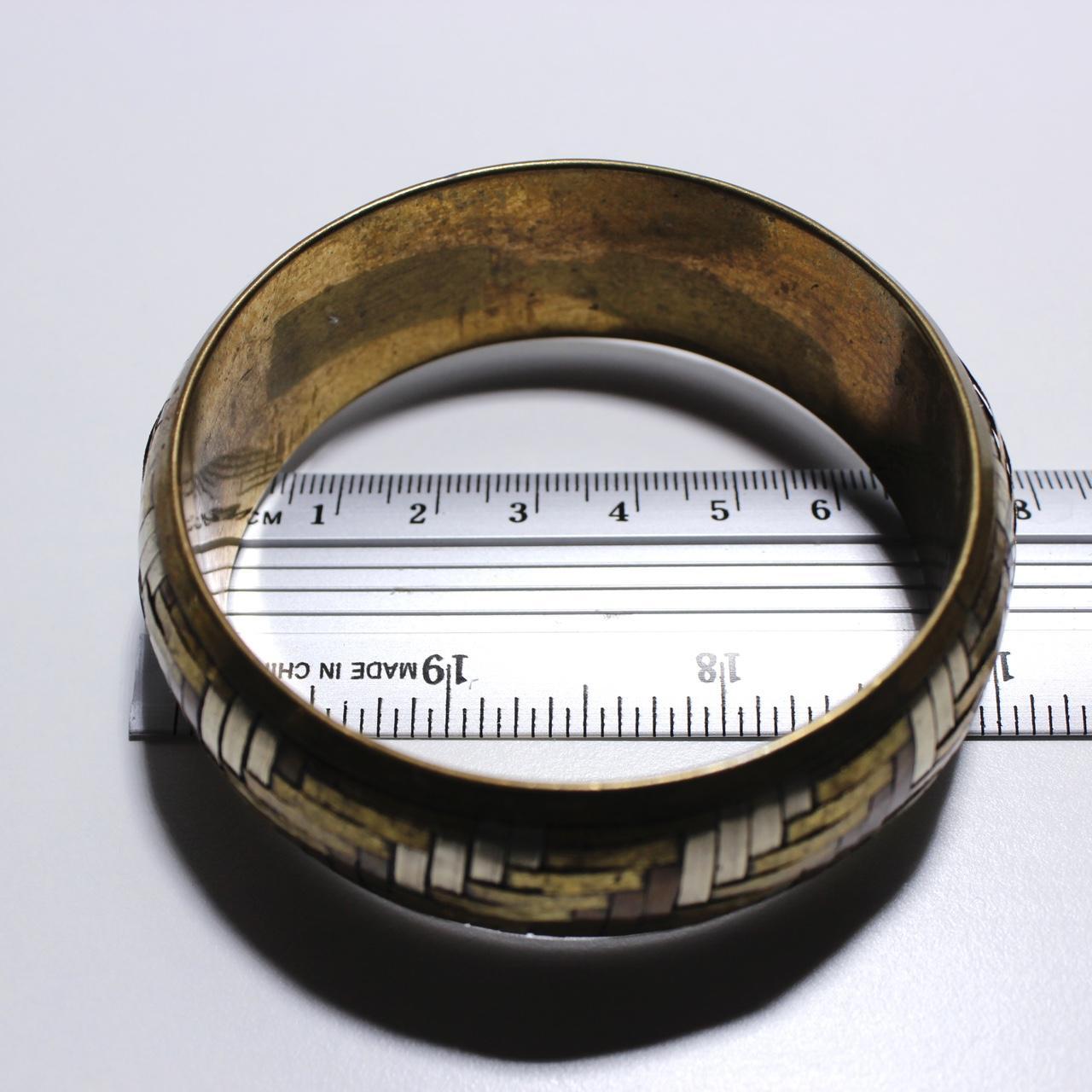 Vintage Tri Tone Woven Basketweave Bangle Bracelet Wide Gold