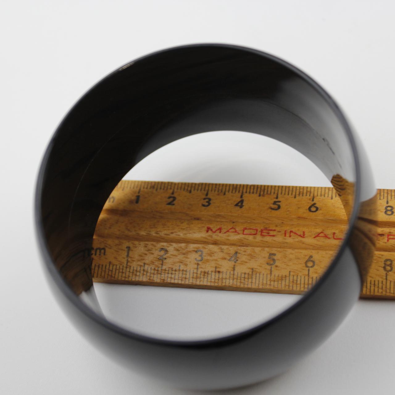 Glossy Black Bangle Bracelet Polished Jewelry Fashion Access