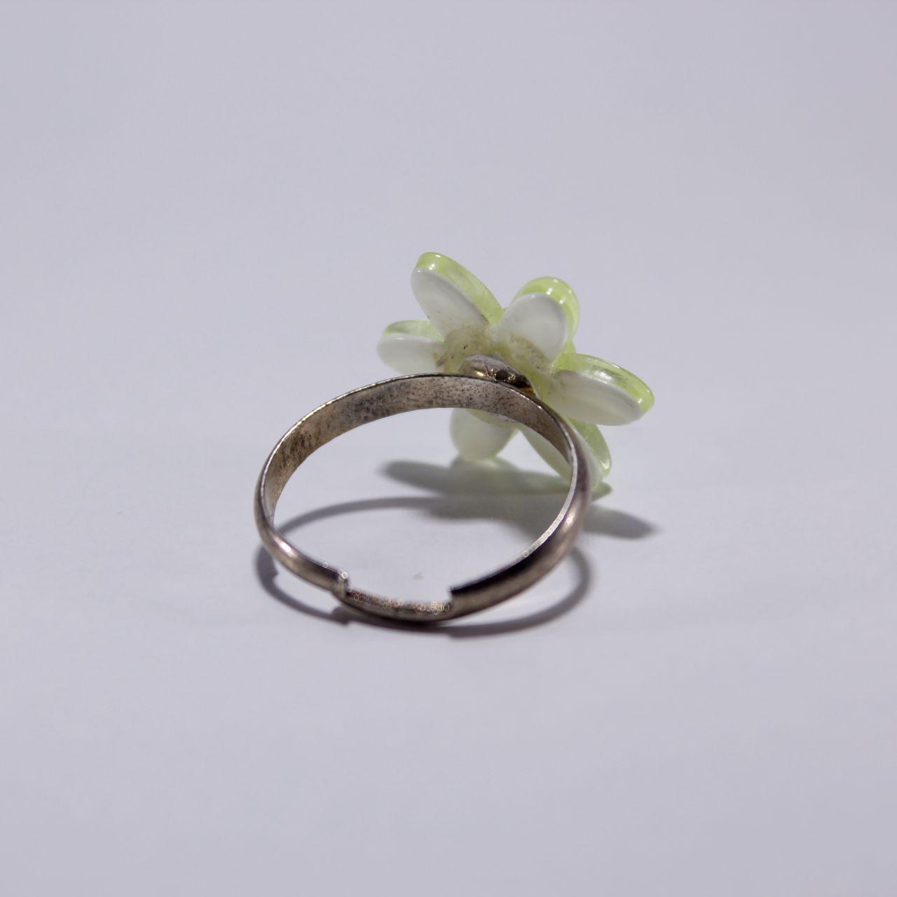 Light Green Cute Flower Ring Adjustable Band Novelty Fun