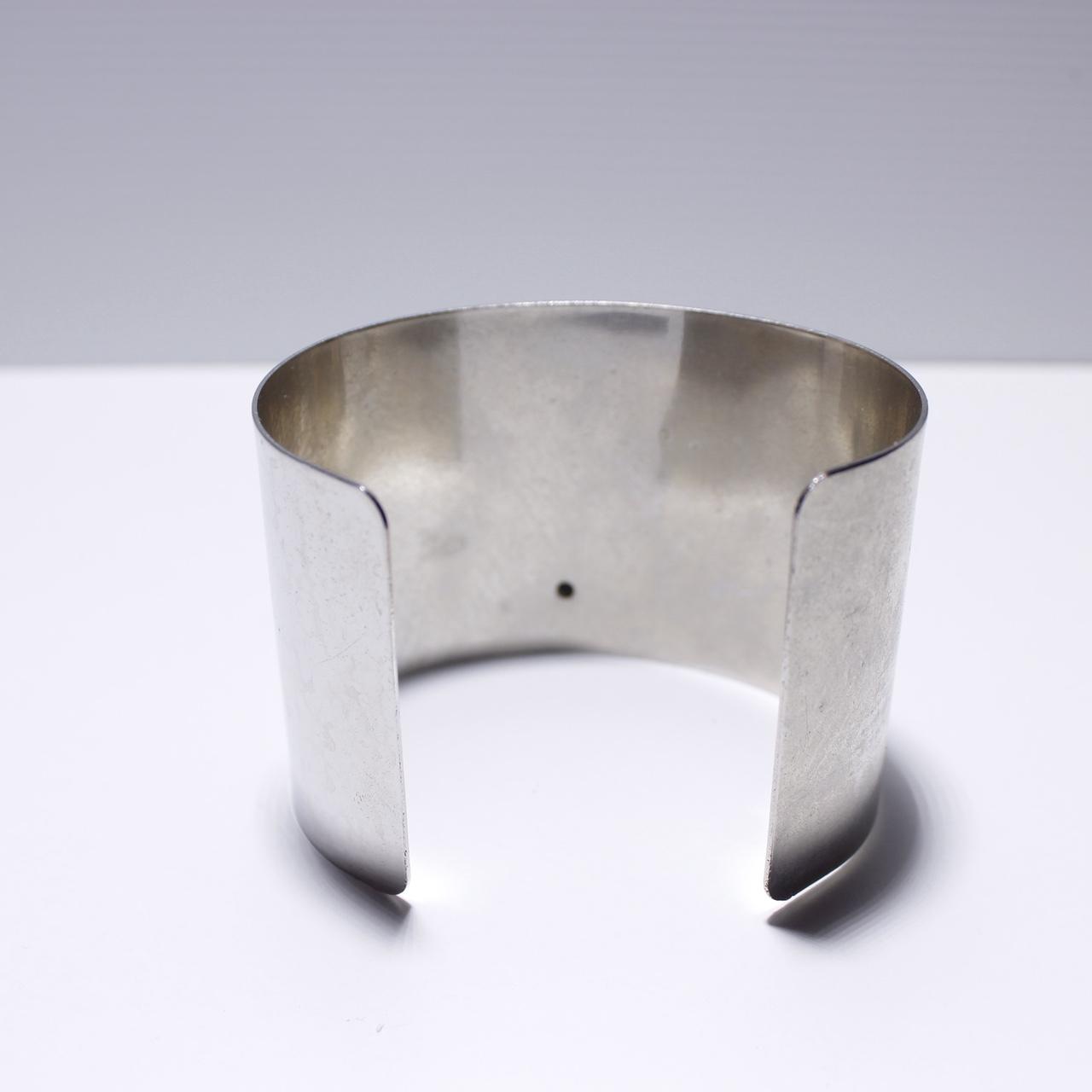 Vintage Silver Moonstone Cuff Bracelet Boho Chic Floral