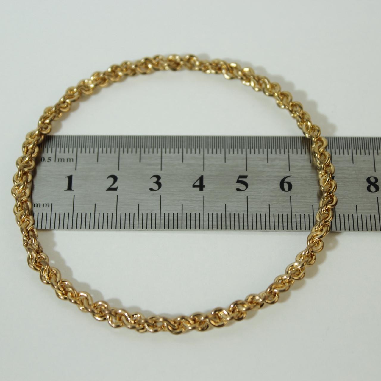 Vintage Gold Tone Braided Rope Bangle Bracelet Twisted Cable Wire Statement