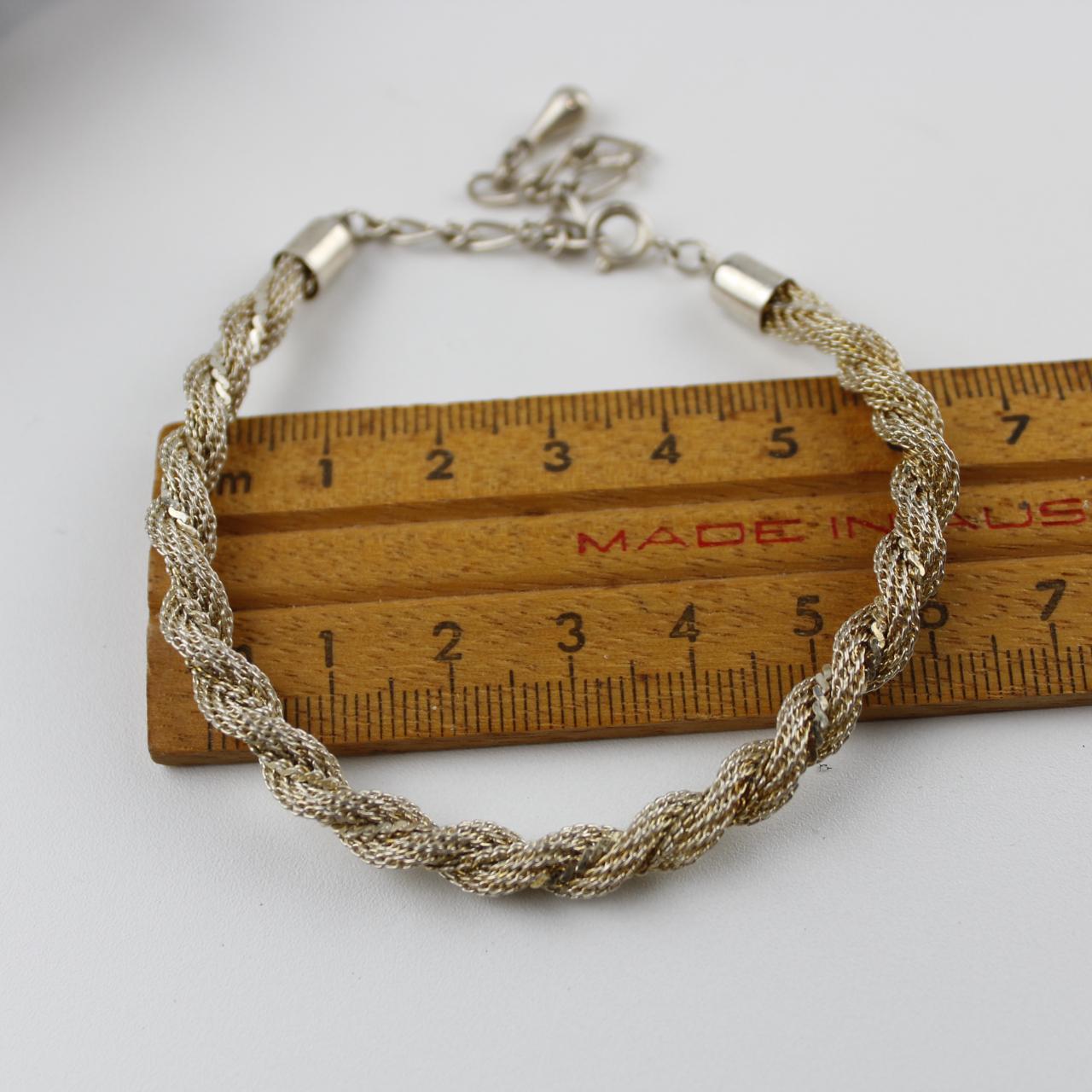 Vintage Bracelet Gold & Silver Tone Twisted Link Designer Je