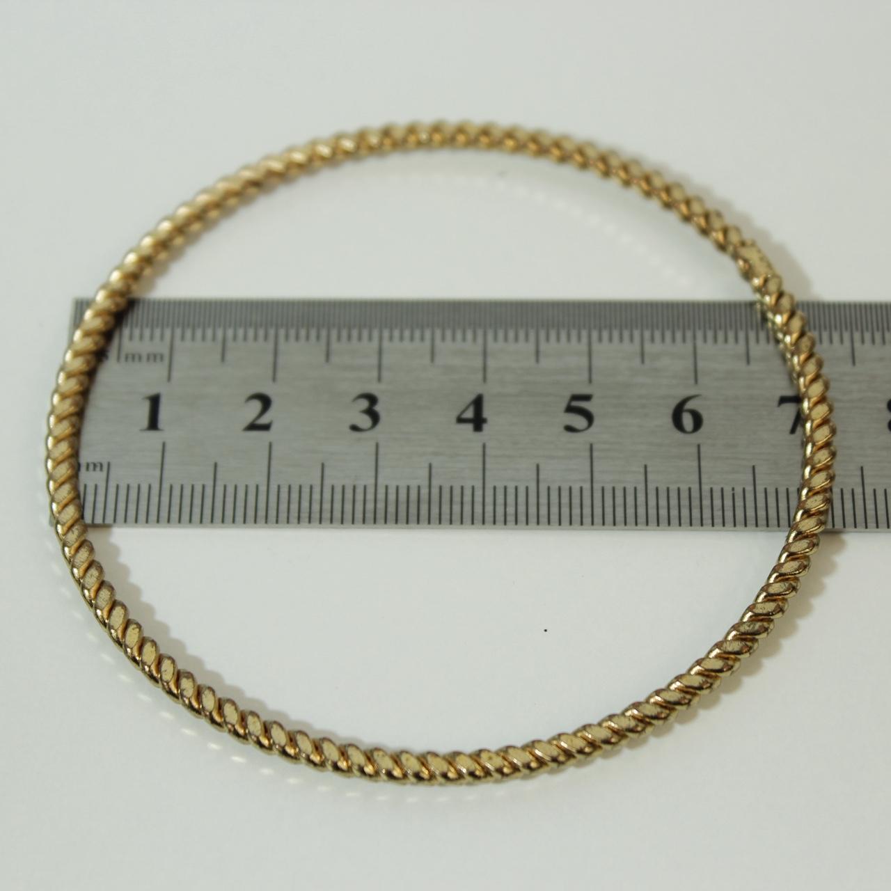 Gold Tone Textured Bangle Bracelet Thin Stackable Minimalist