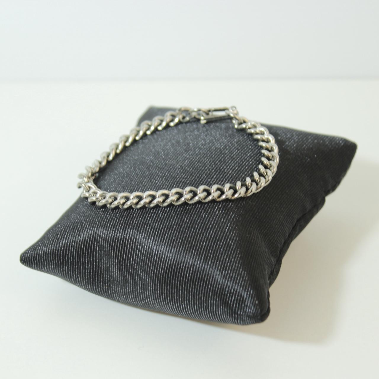 Silver tone Curb Link Chain Bracelet Classic Minimalist Unisex Everyday