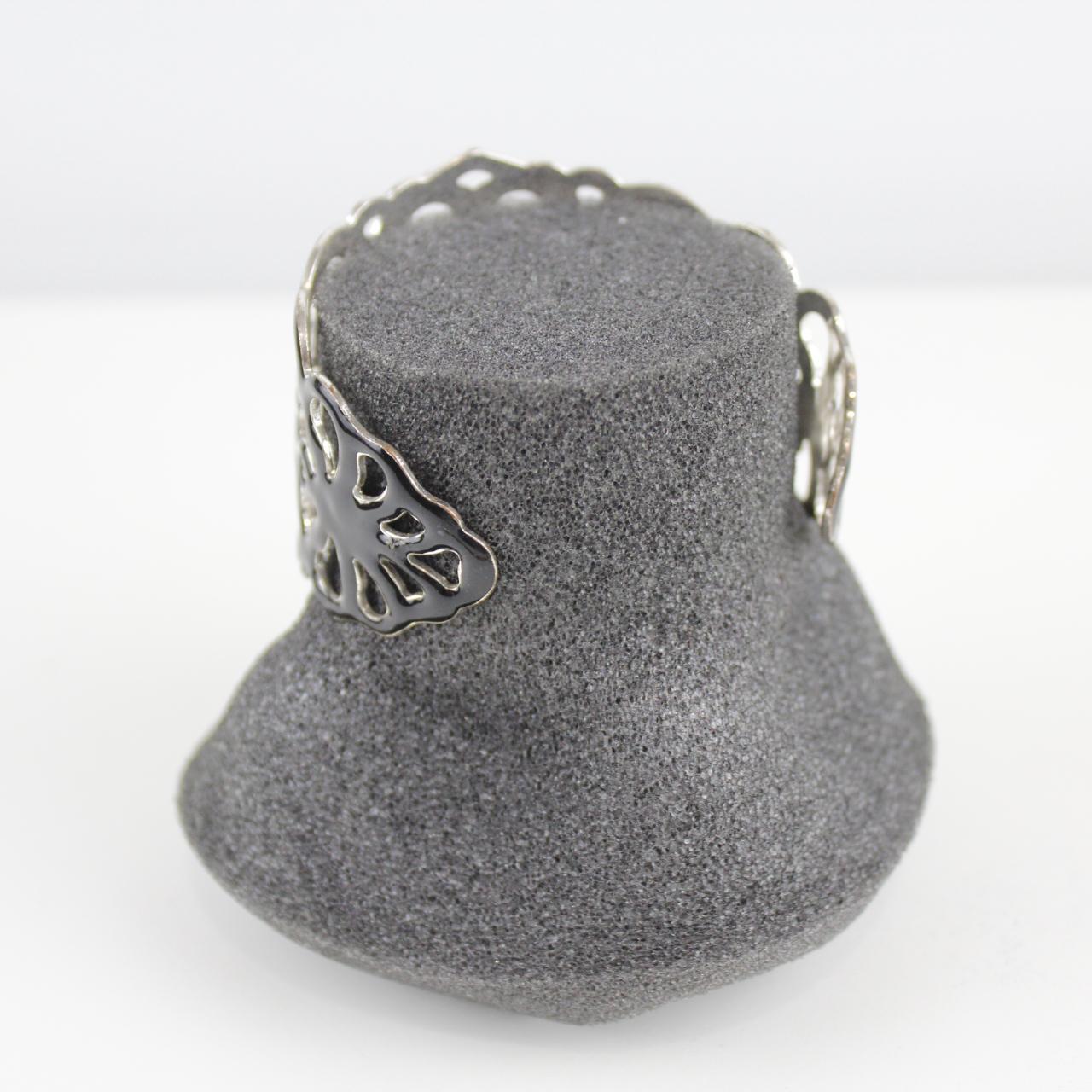 Black Openwork Cuff Bracelet - Unique Cutout Design - Statem