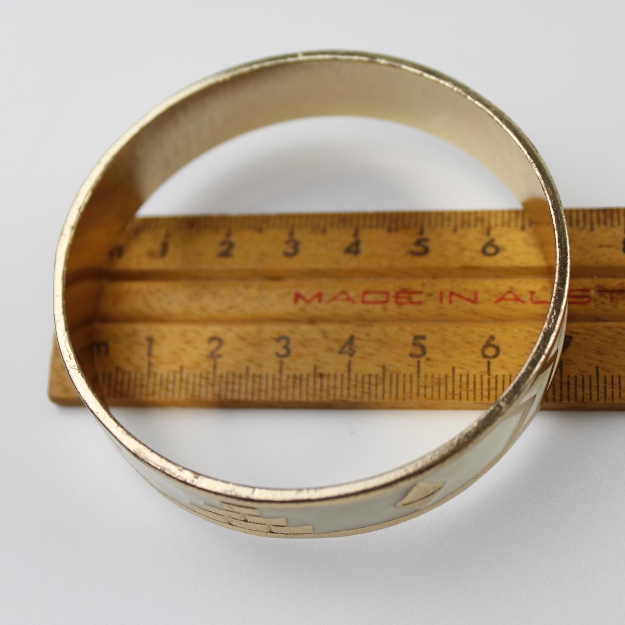 Gold Tone & Enamel - Statement Bracelet Contemporary Stateme