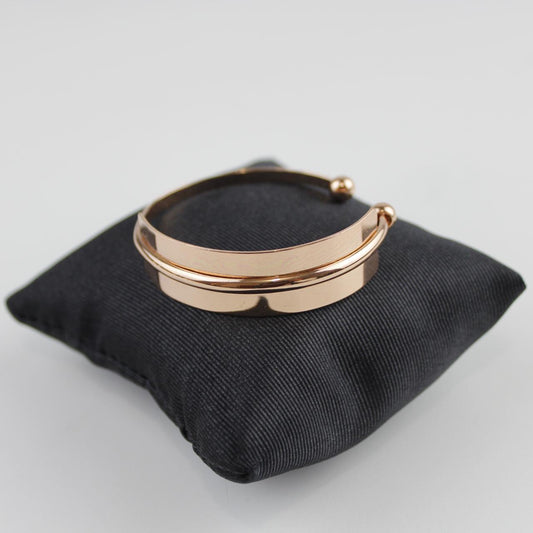 Rose Gold Tone Cuff Bracelet - Minimalist Design - Ball Tip