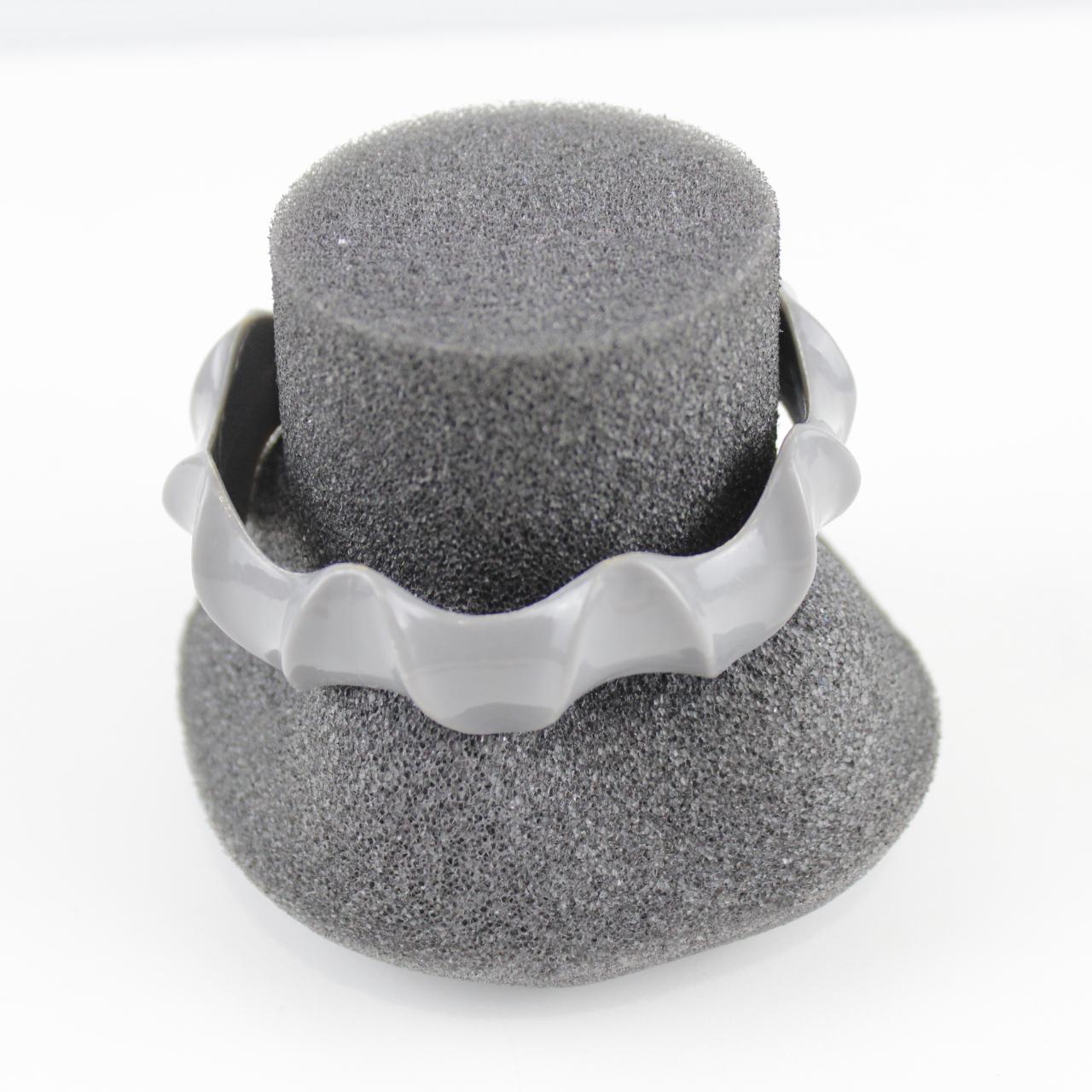 Sculptural Bangle Bracelet - Gray Resin - Textured Design -