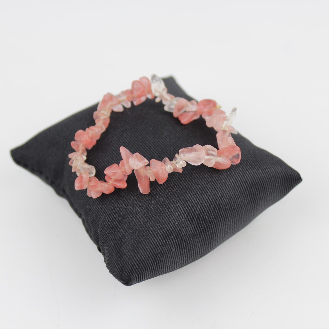 Rose Quartz Bracelet Pink Tumbled Stones Stretch Jewelry  Go