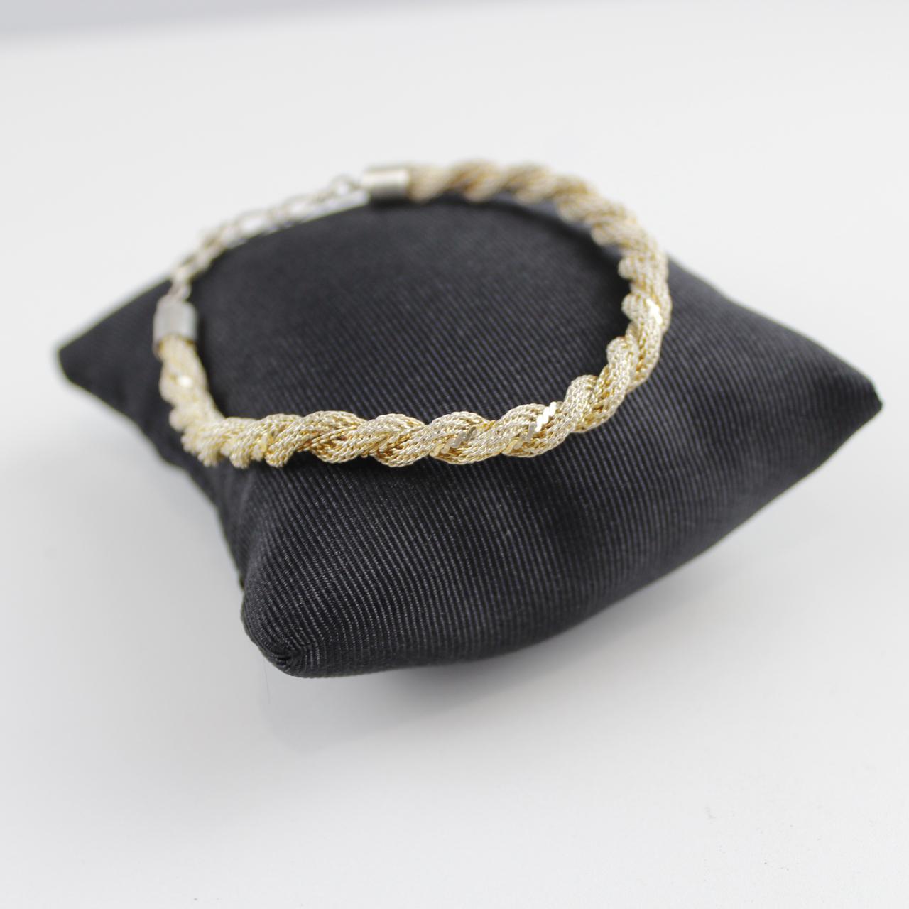 Vintage Bracelet Gold & Silver Tone Twisted Link Designer Je