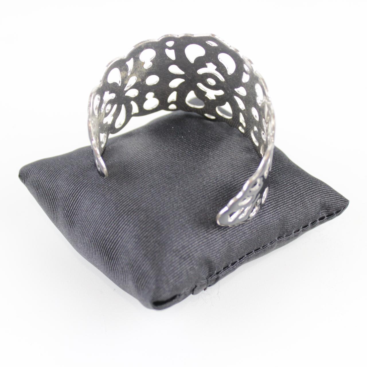 Black Openwork Cuff Bracelet - Unique Cutout Design - Statem