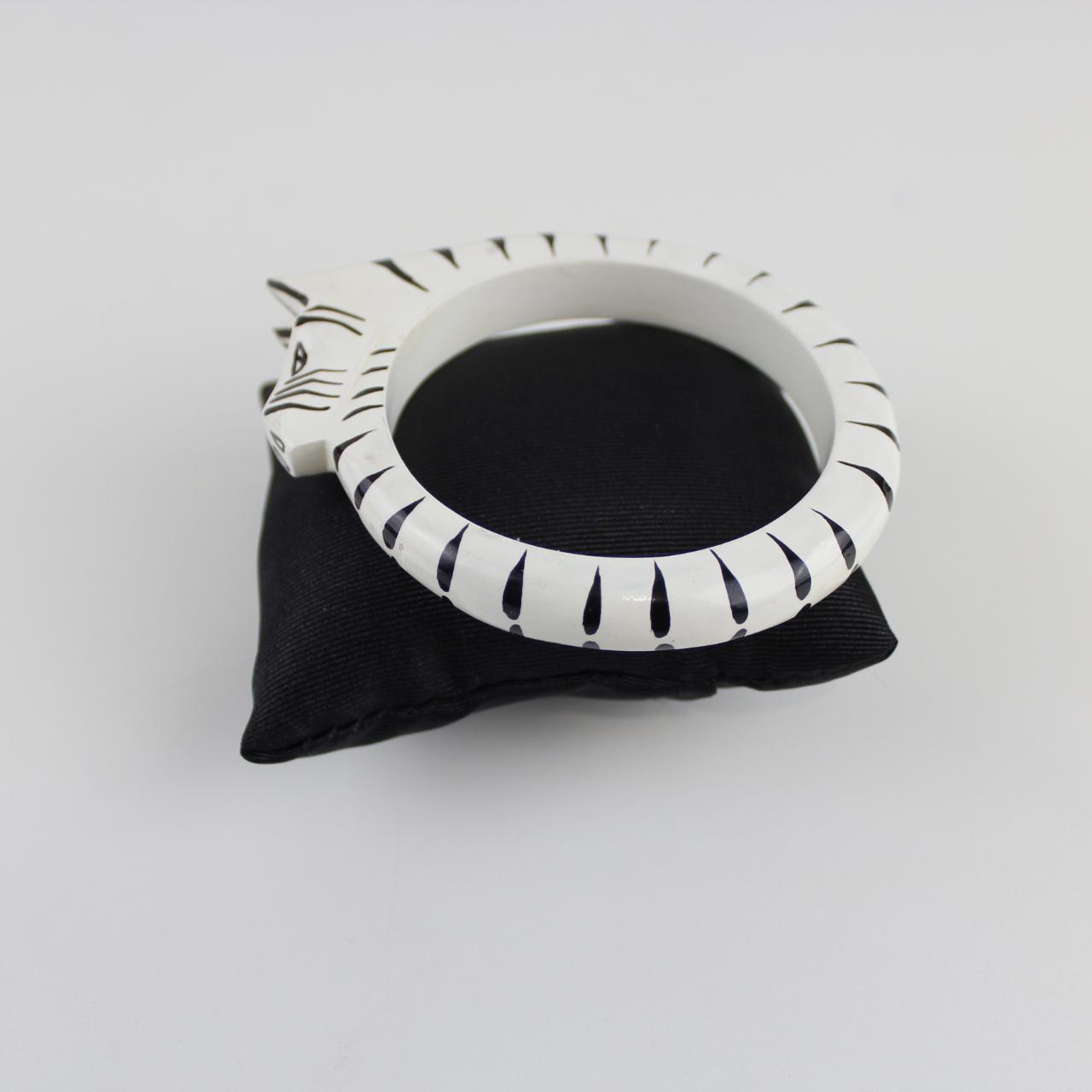 Zebra Head Bangle Bracelet - White and Black - Whimsical Des