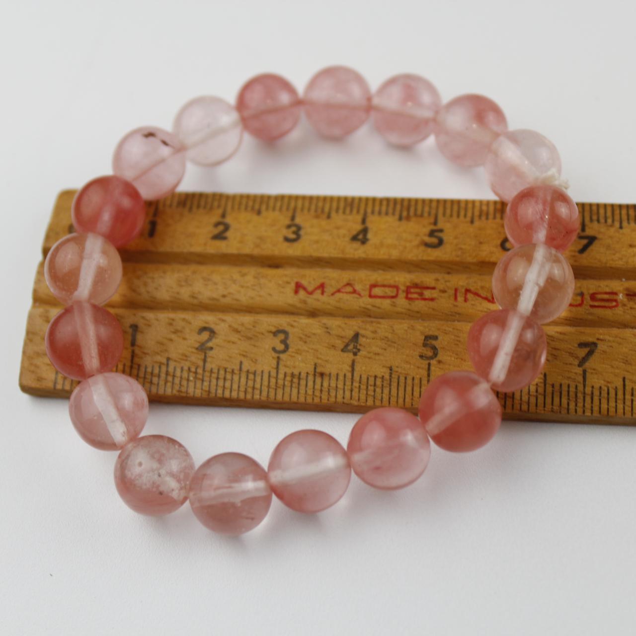 Delicate Rose Quartz Stretch Beaded Bracelet - Soft Pink Hea
