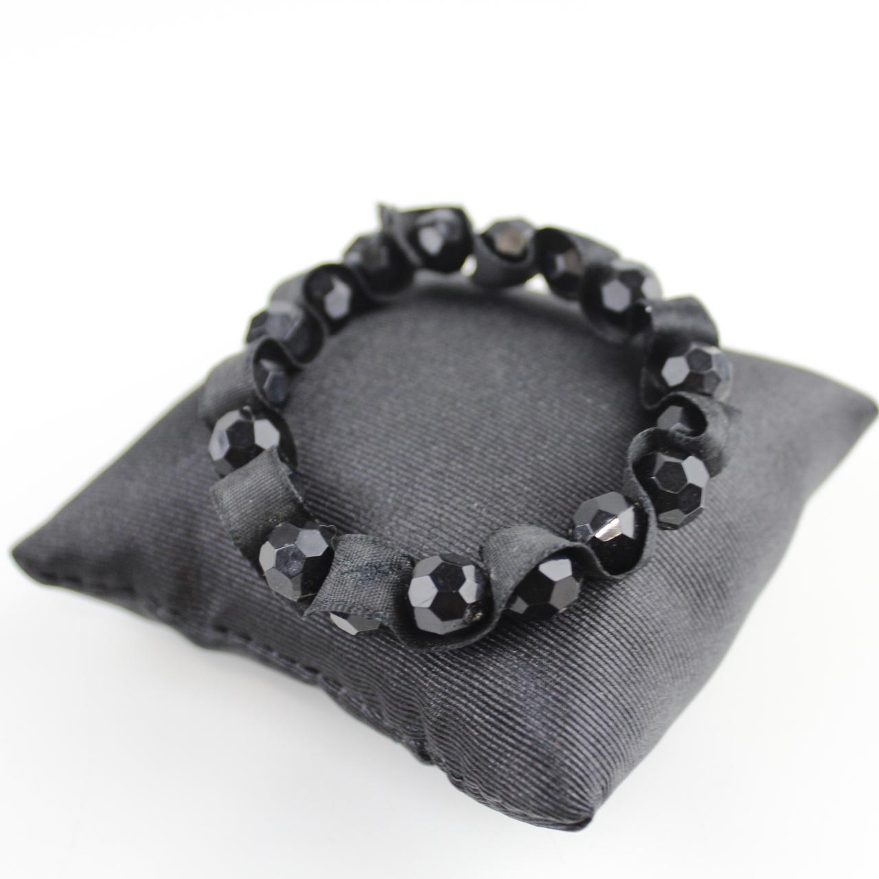 Elegant Bracelet Black Crystal Bead Stretch Costume Jewelry