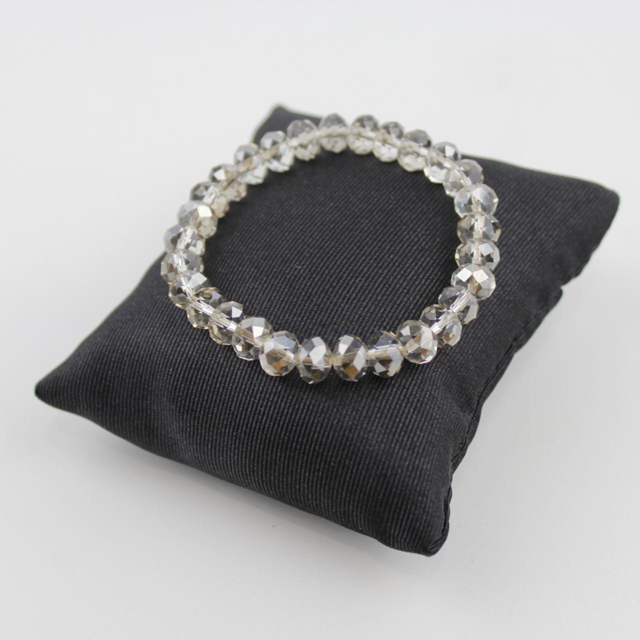 Stretch Crystal Bracelet Faceted Clear Bead Jewelry Elegant