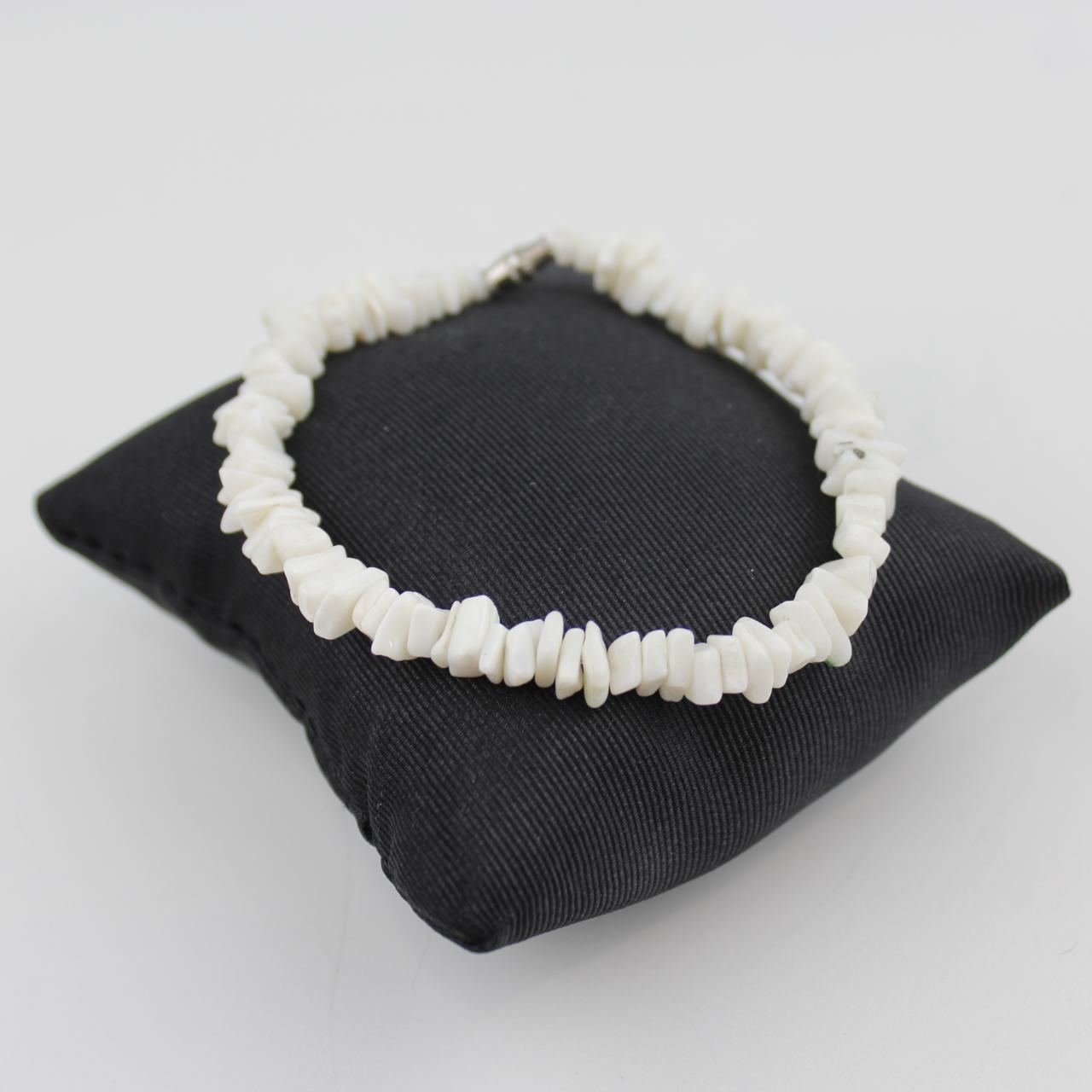 White Coral Chip Bracelet Natural Shell Jewelry Fashion Acce