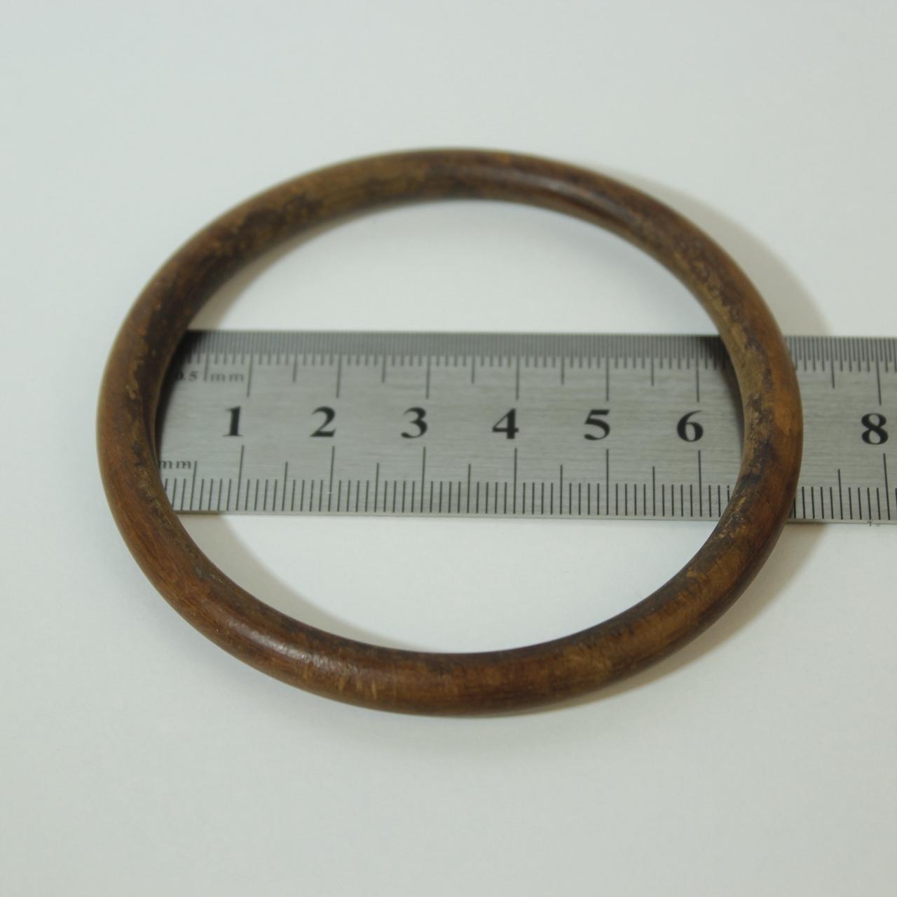 Natural Wood Bangle Bracelet Solid Brown Handcrafted Boho Ethnic Minimalist