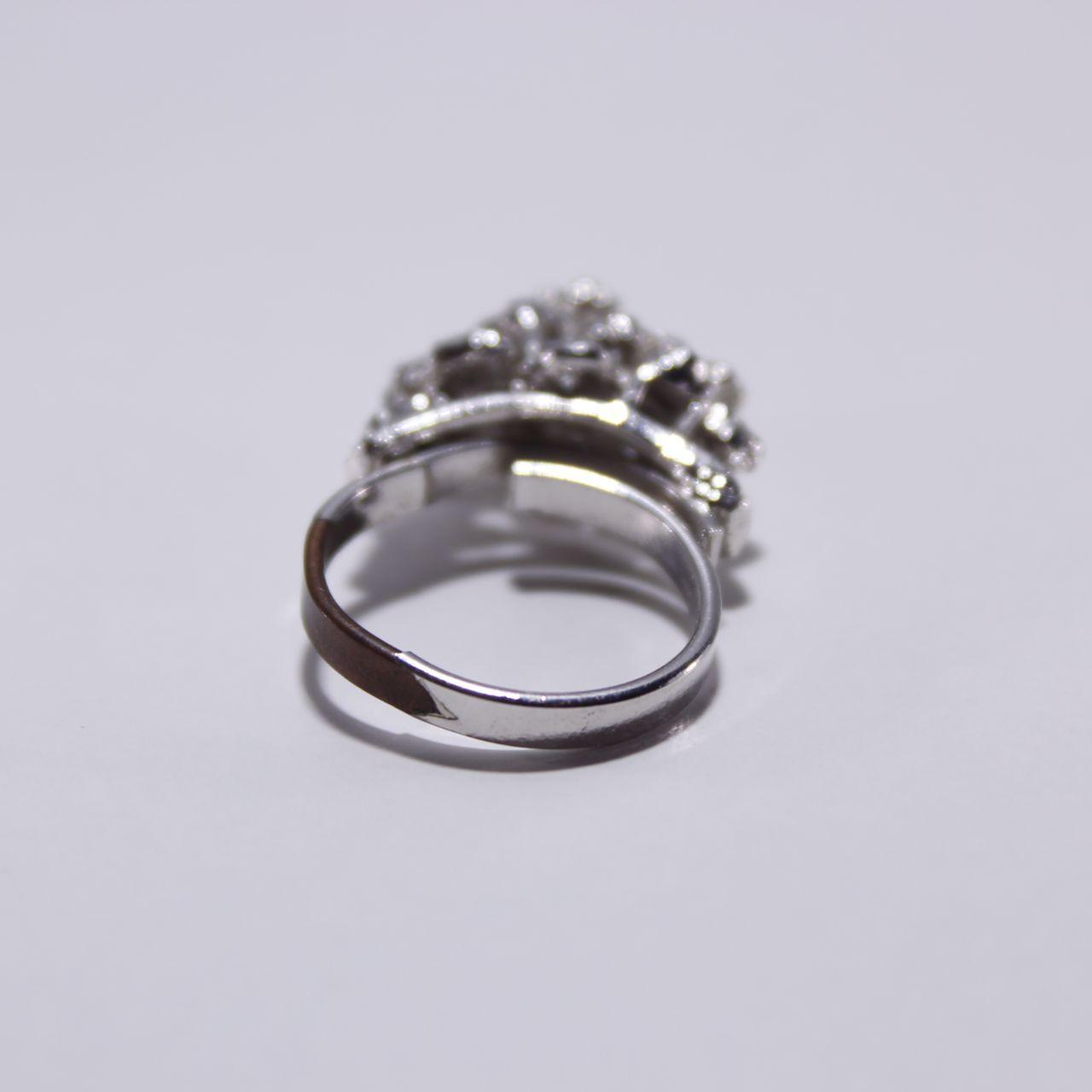 Unique Bubble Cluster Ring Abstract Silver Tone Cocktail