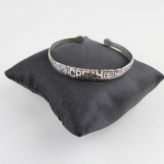 Personalized Engraved Name Cuff Bracelet Carly Custom Jewelr