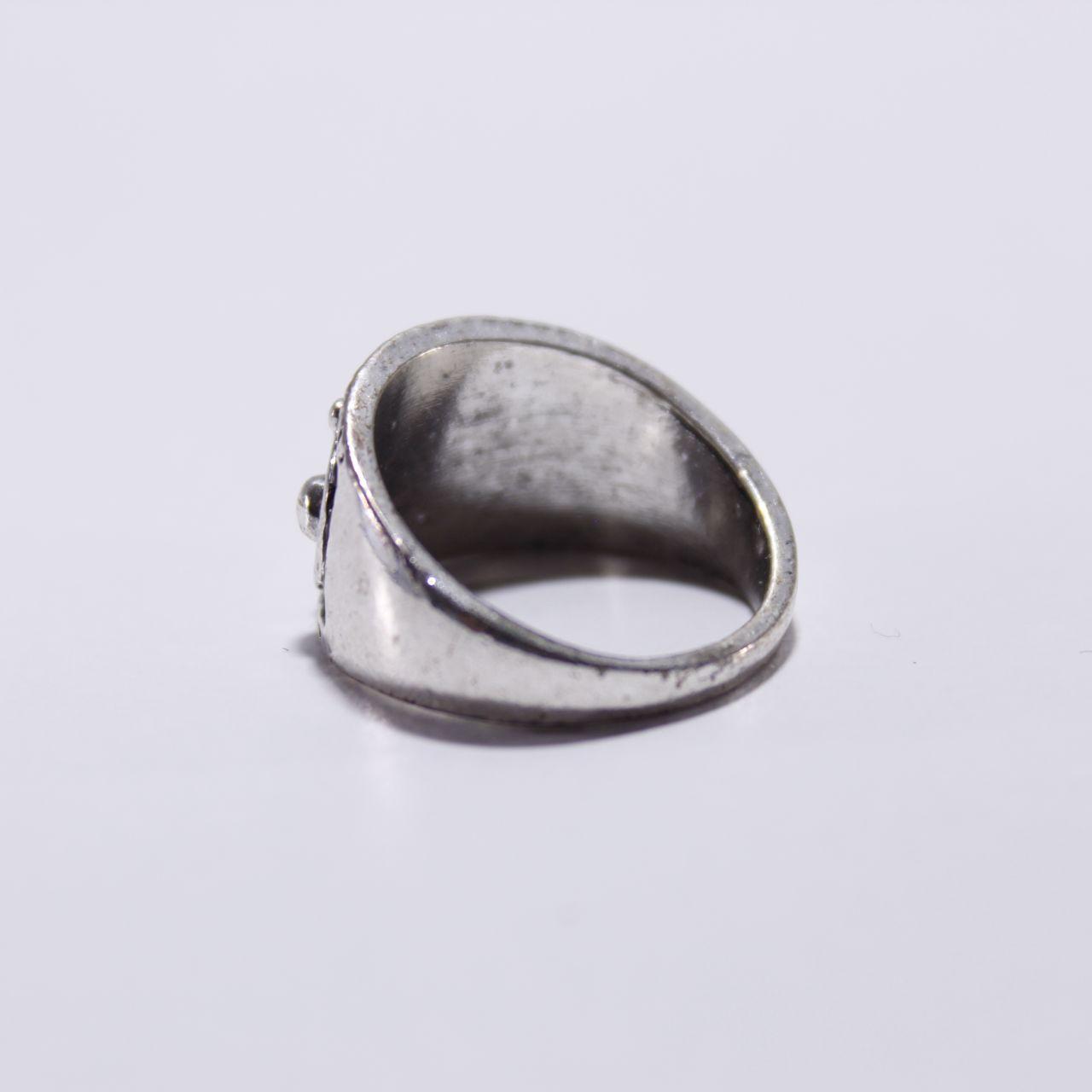 Bohemian Silver Tone Ring Pink Cat Eye Stone Statement Band
