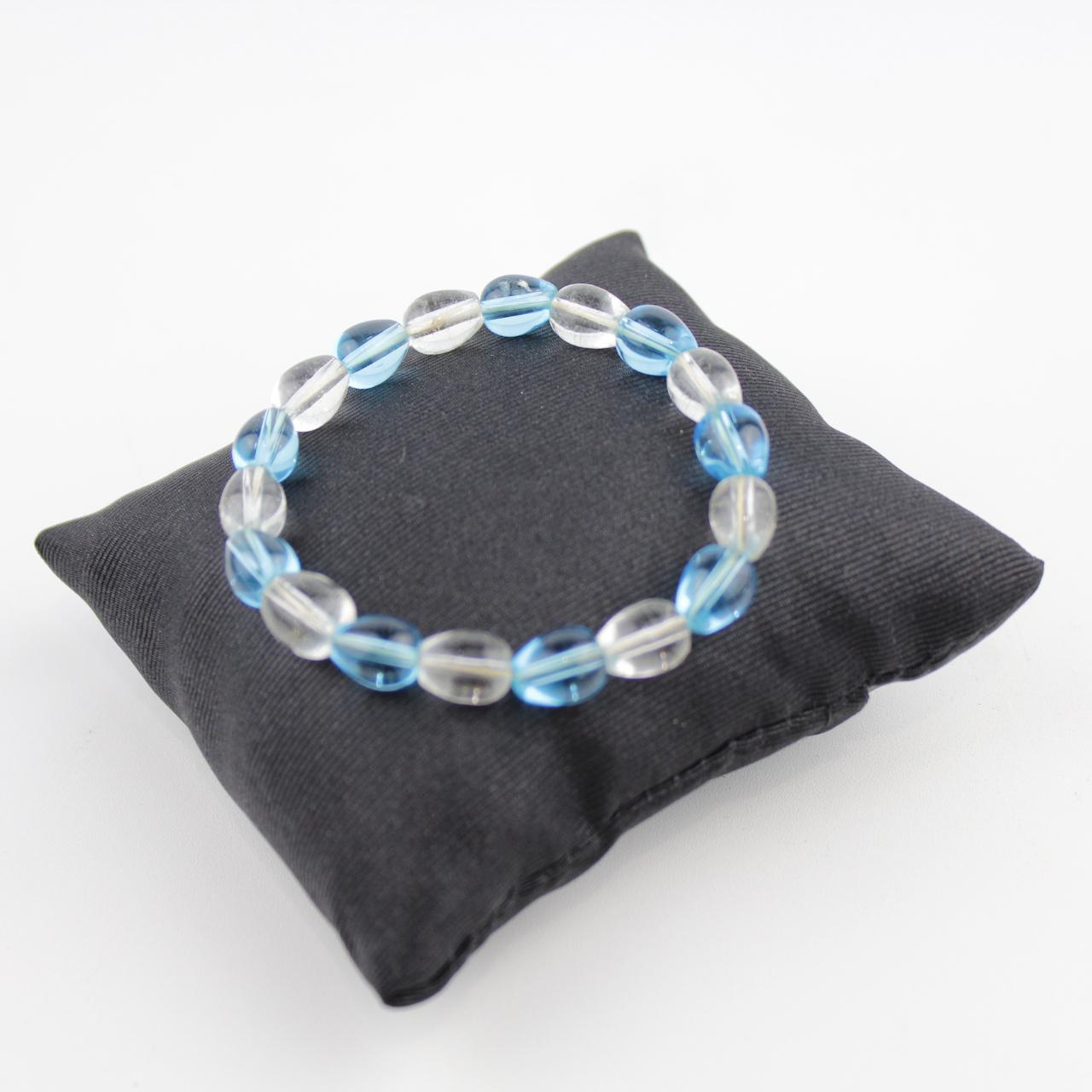 Stretch Blue Clear Crystal Bracelet Bead Jewelry Fashion Acc