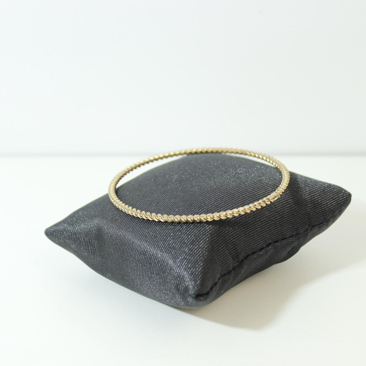 Gold Tone Textured Bangle Bracelet Thin Stackable Minimalist