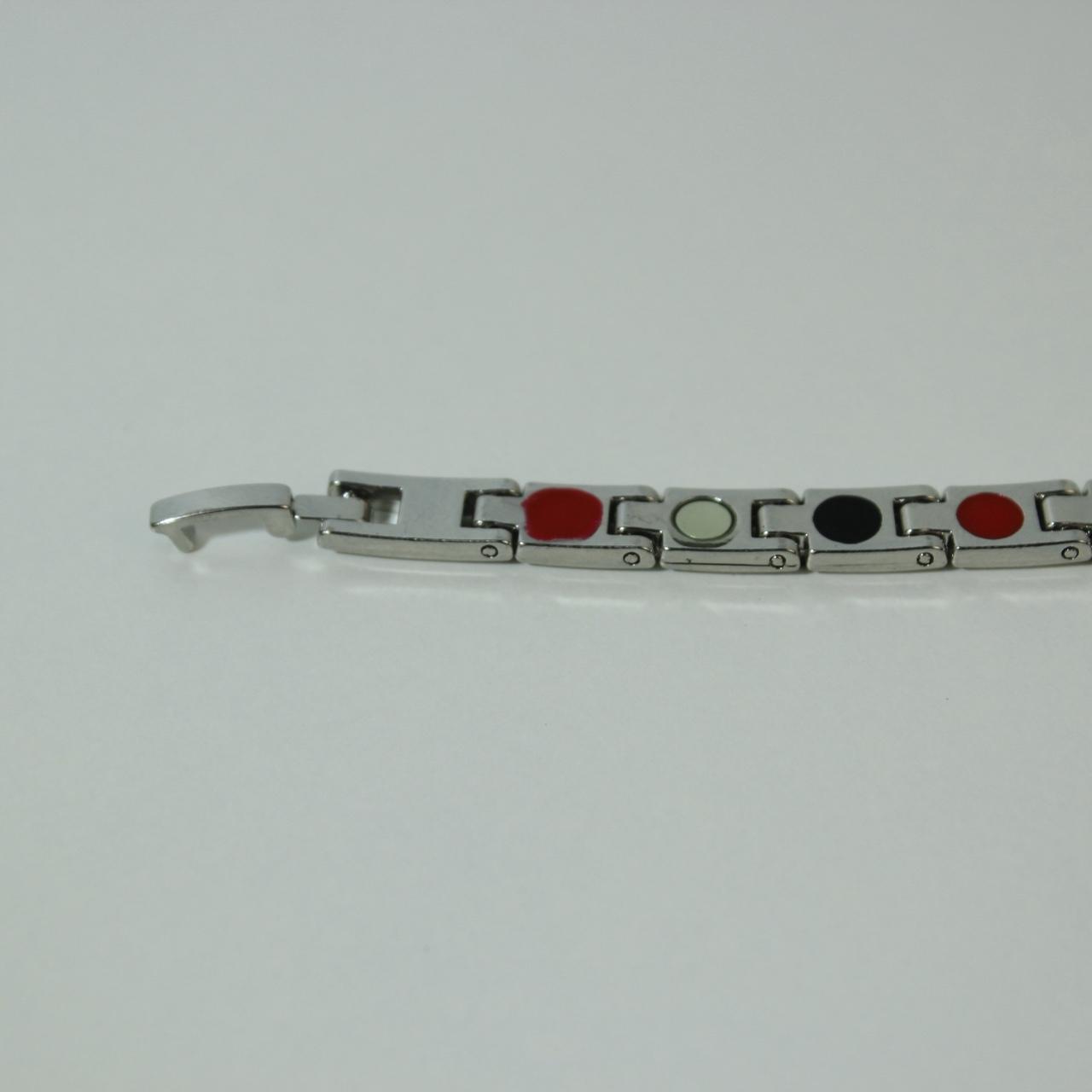 Magnetic Therapy Bracelet Silver Tone Link Healing Health