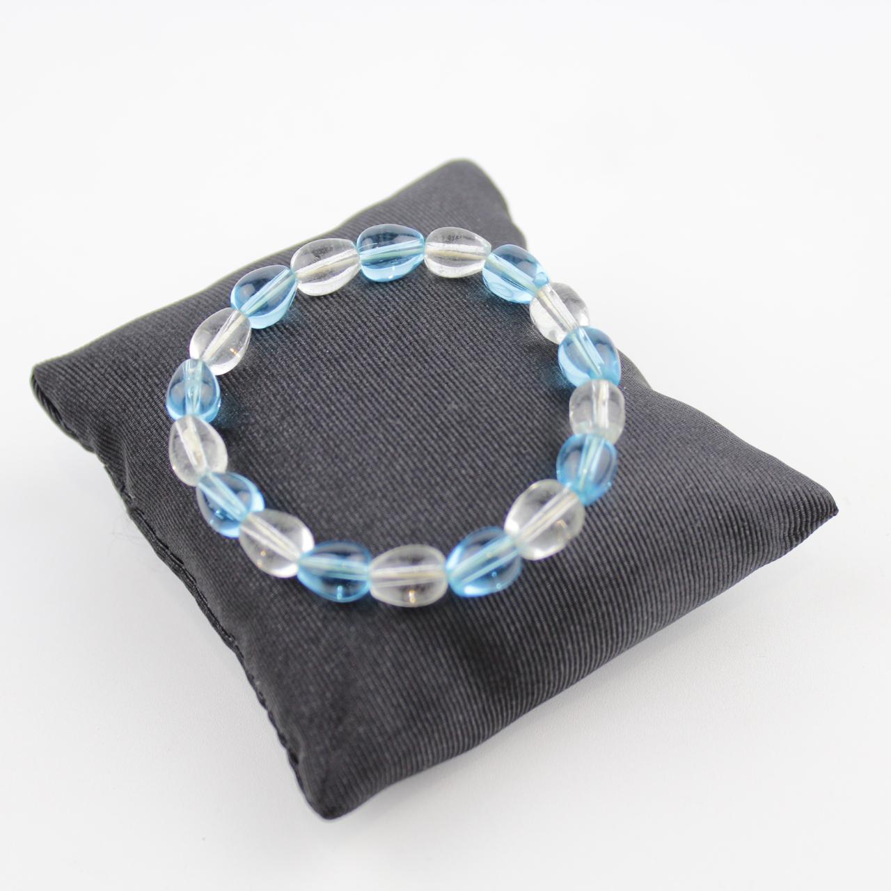 Stretch Blue Clear Crystal Bracelet Bead Jewelry Fashion Acc