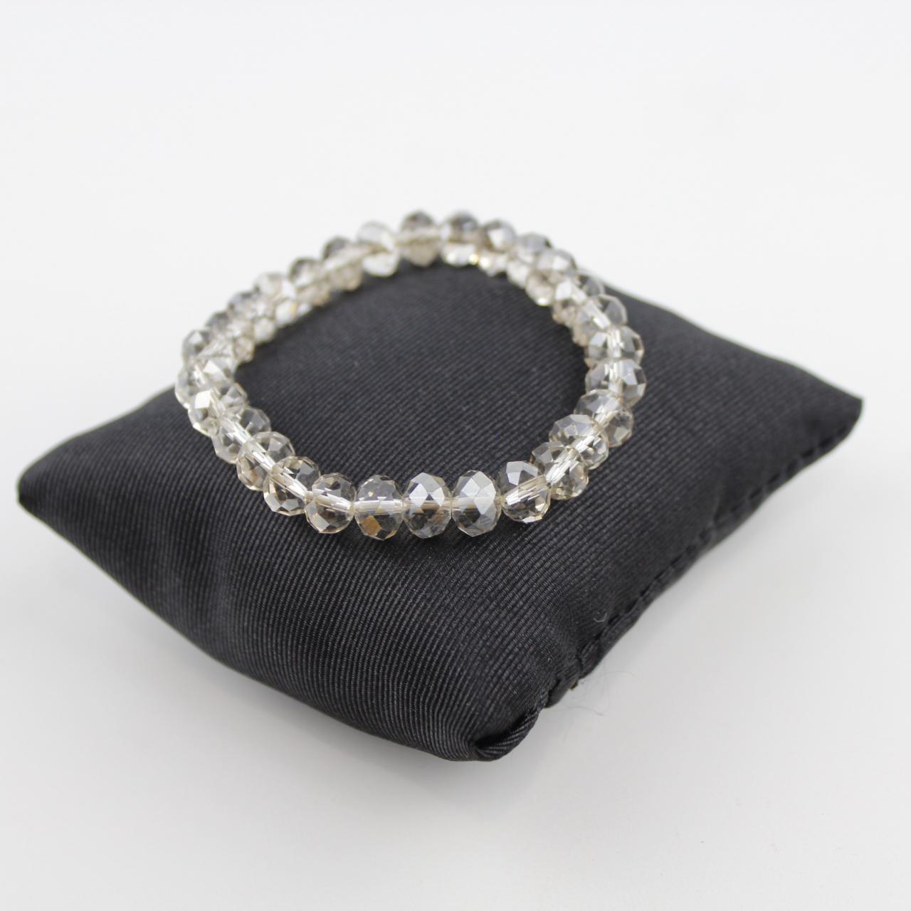Stretch Crystal Bracelet Faceted Clear Bead Jewelry Elegant