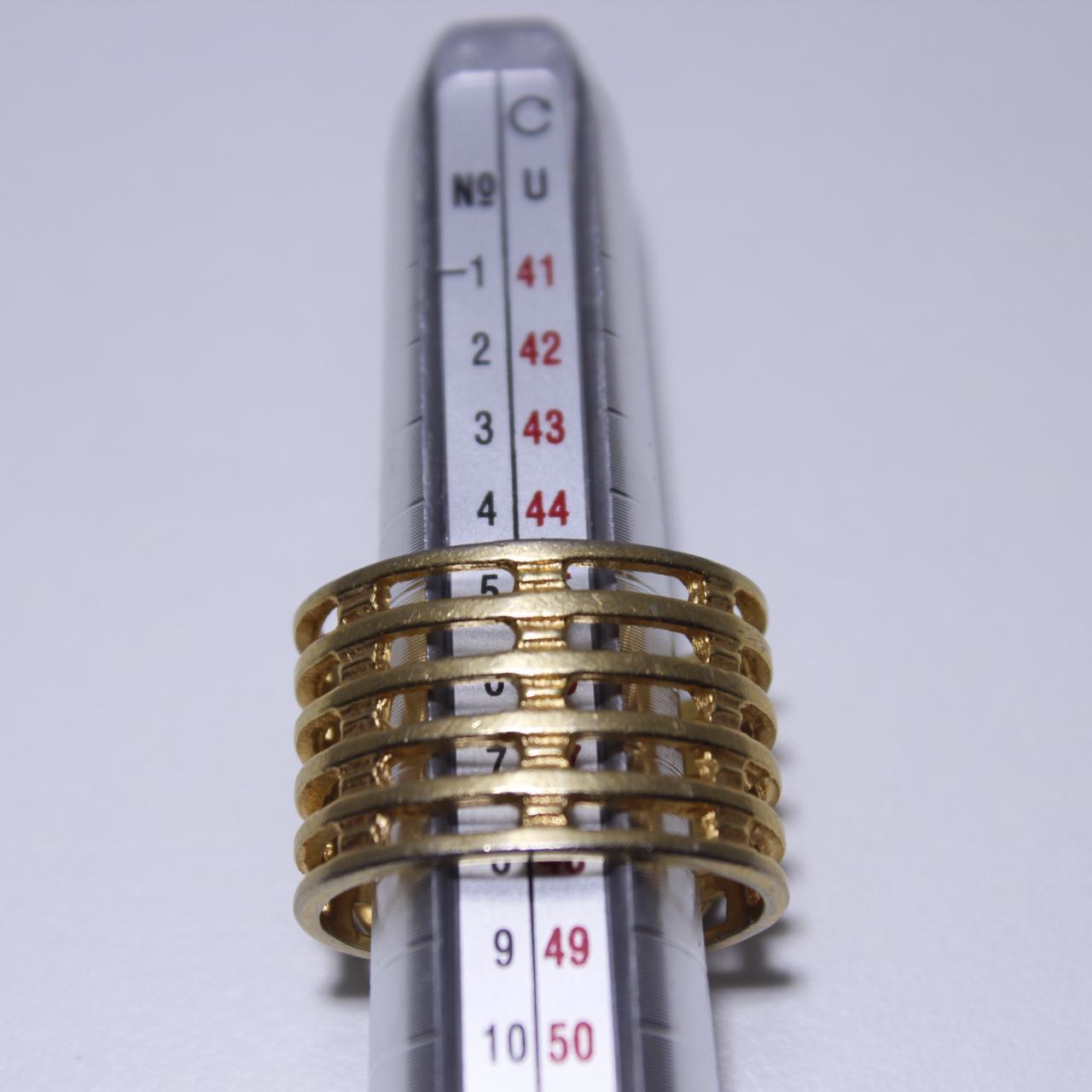 Wren Bird Ring Gold Tone Wide Cage Band Statement Jewelry