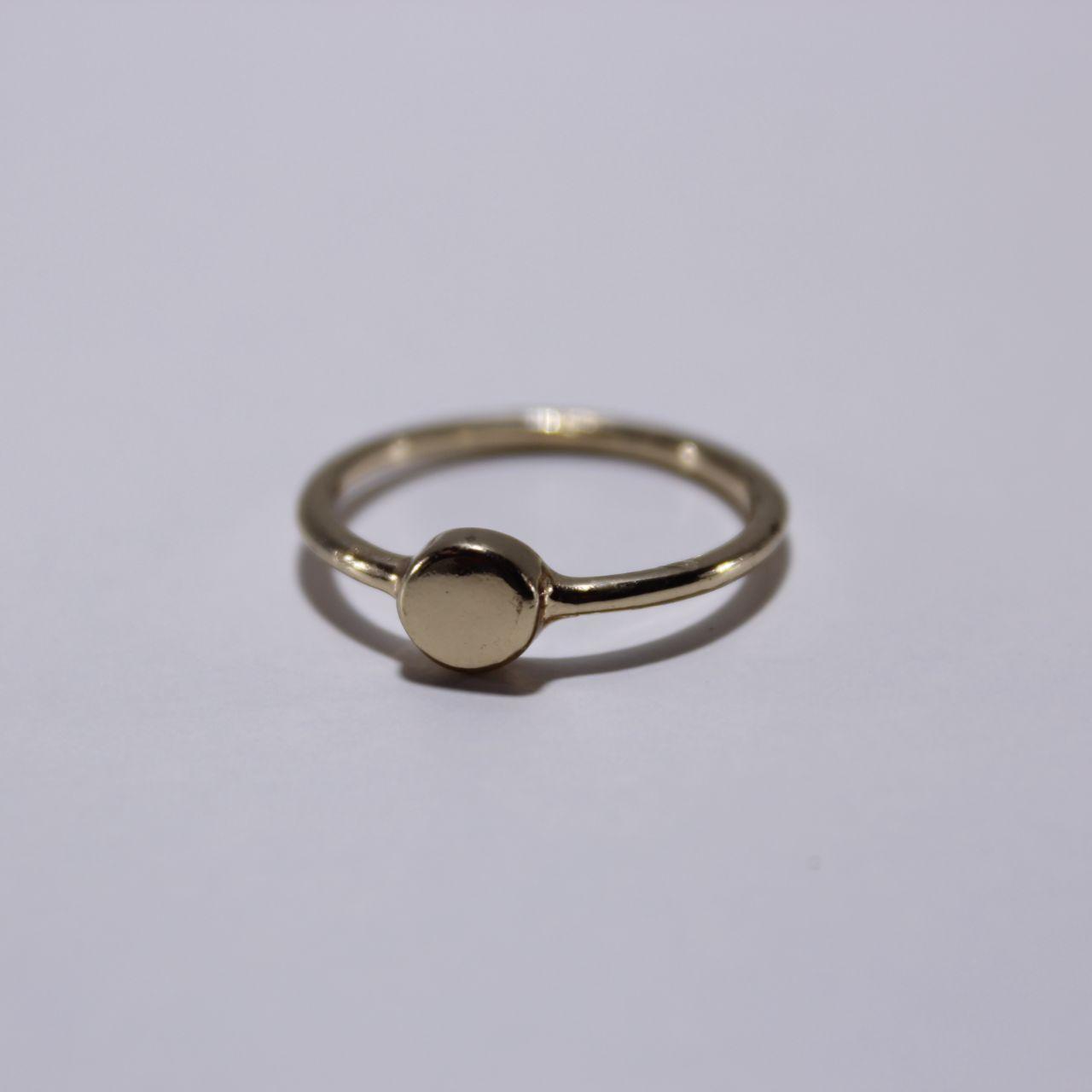 Minimalist Solitaire Ring Gold Tone Square