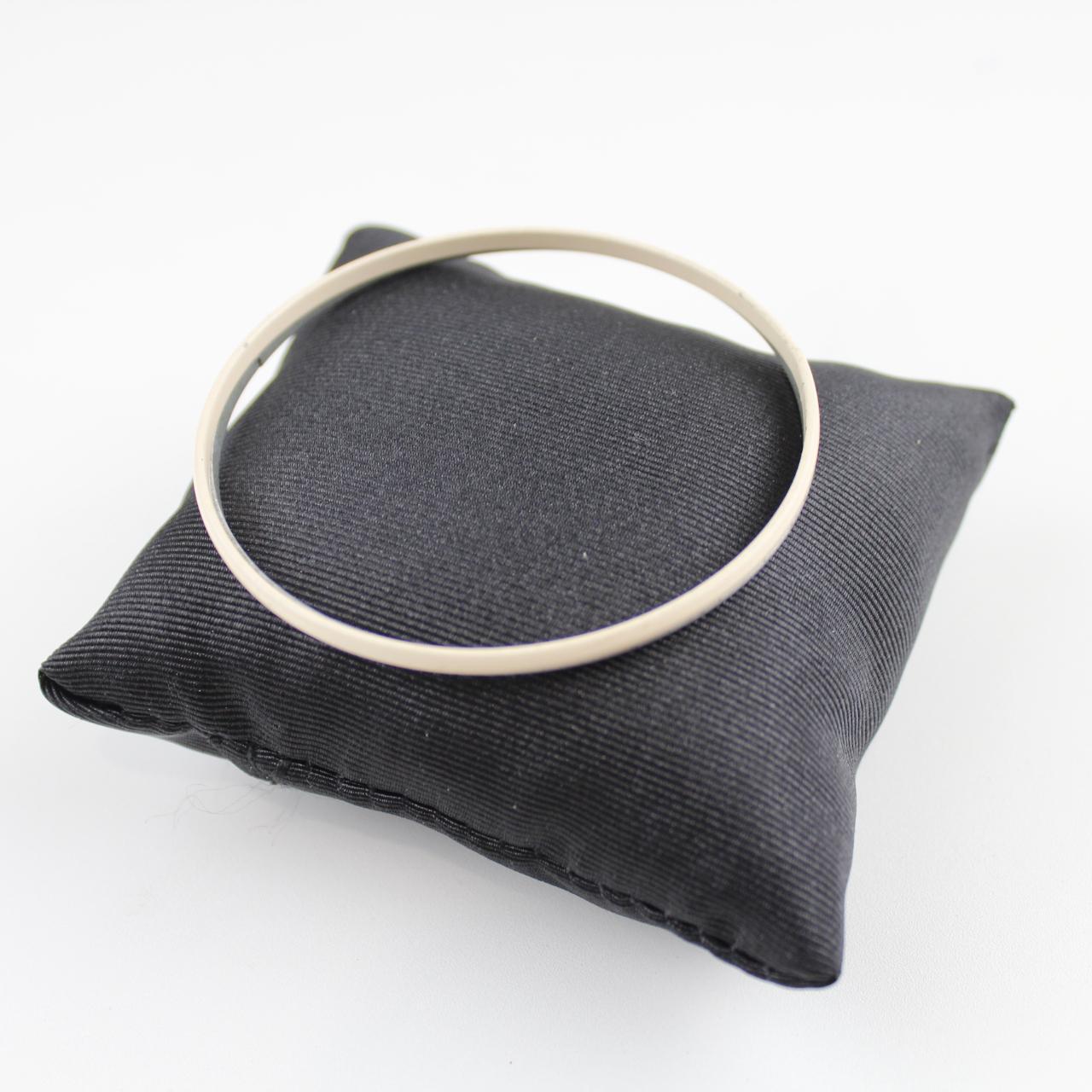 Silver Colour & Cream colour Bangle Bracelets Set Thin Stack