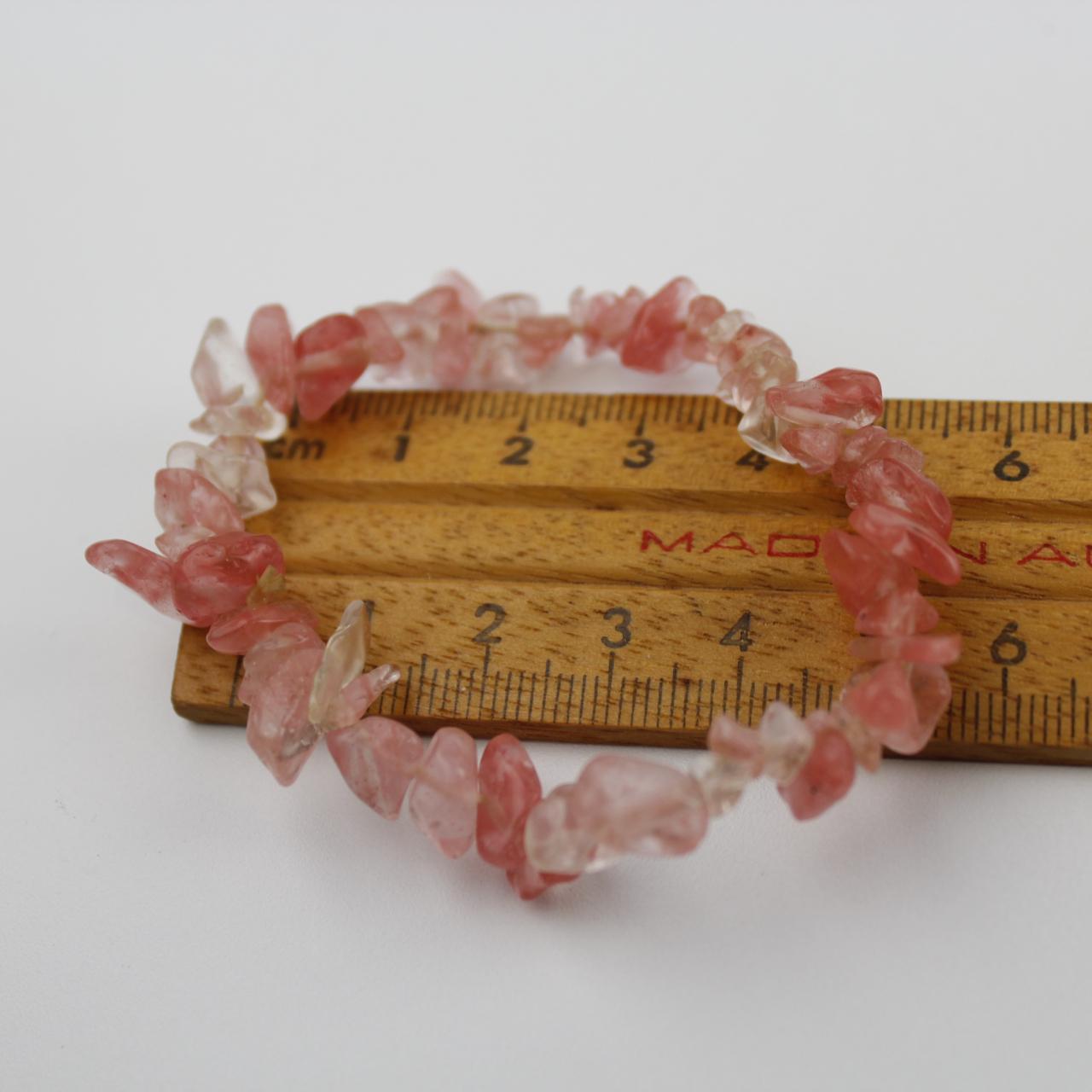 Rose Quartz Bracelet Pink Tumbled Stones Stretch Jewelry  Go