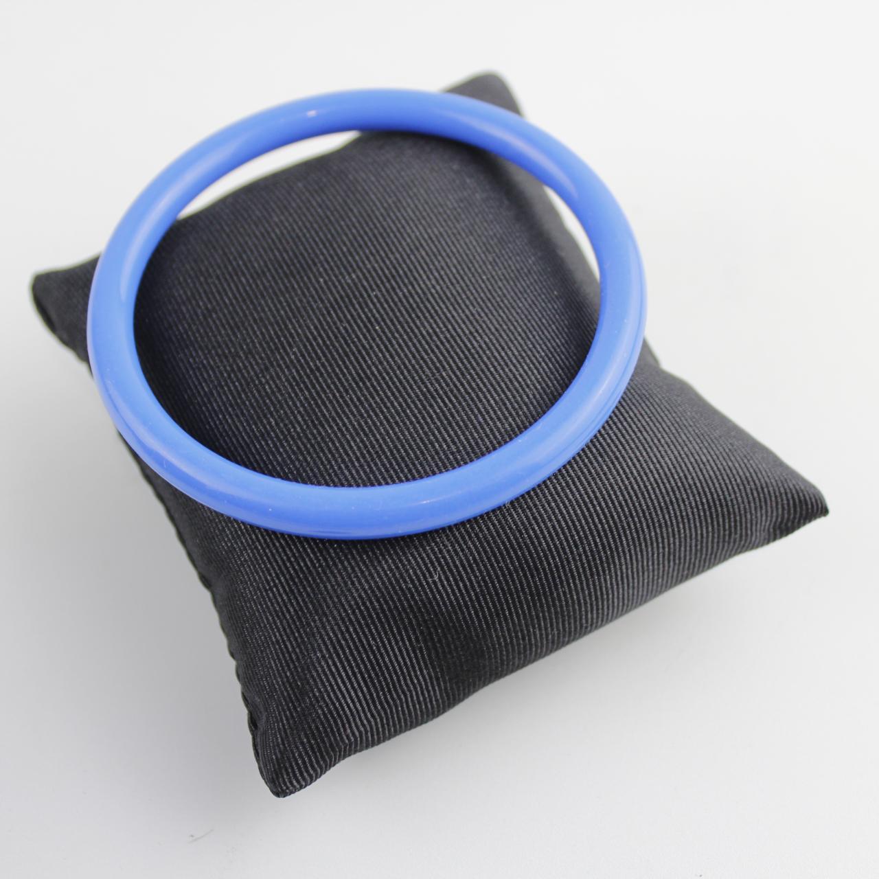 Light Blue Bangle Bracelet Opaque Plastic Resin Wide Fashion