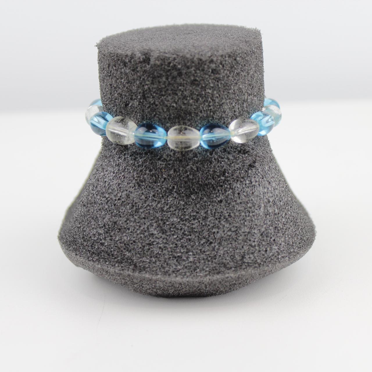 Stretch Blue Clear Crystal Bracelet Bead Jewelry Fashion Acc