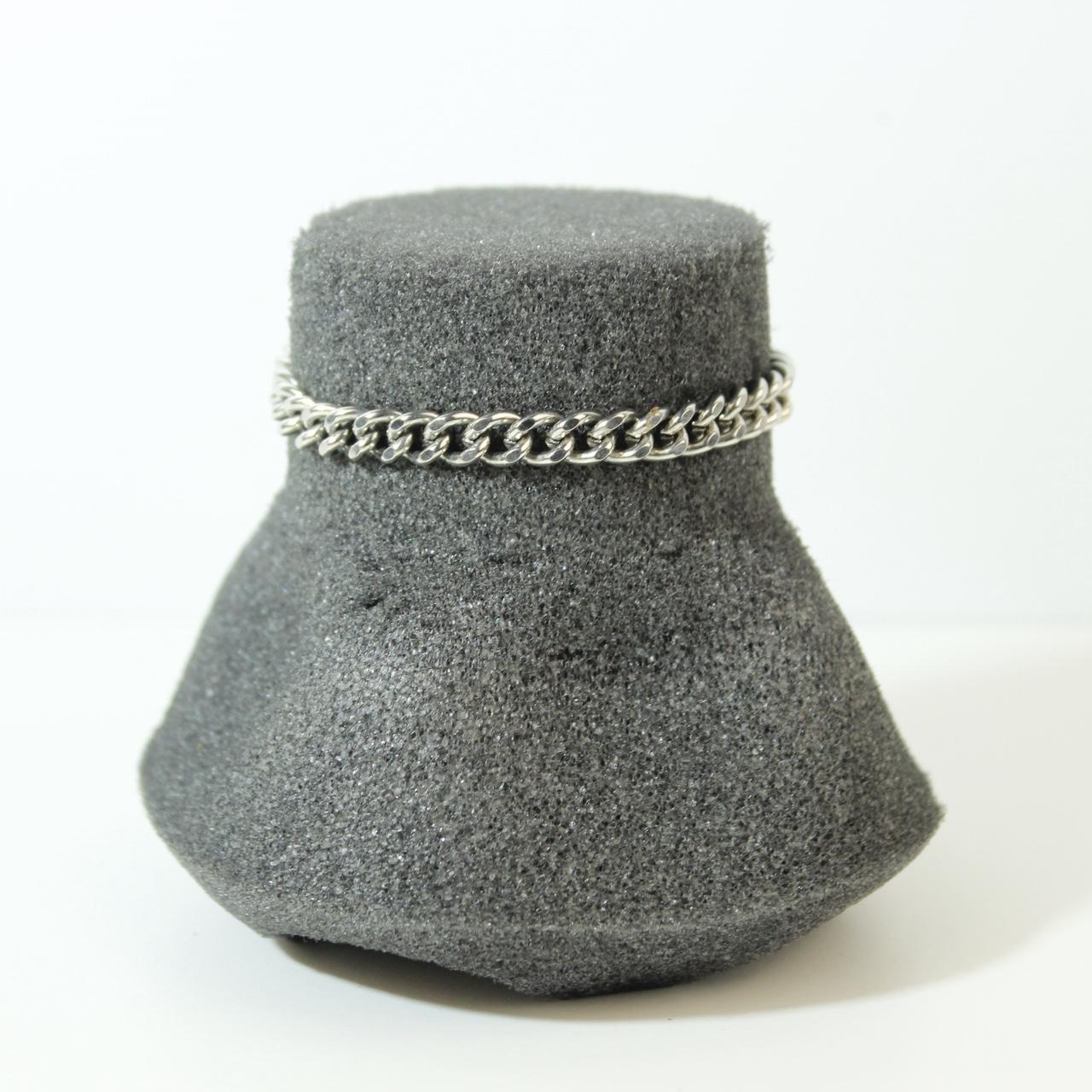 Silver tone Curb Link Chain Bracelet Classic Minimalist Unisex Everyday