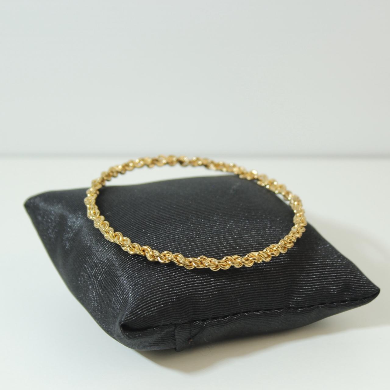 Vintage Gold Tone Braided Rope Bangle Bracelet Twisted Cable Wire Statement