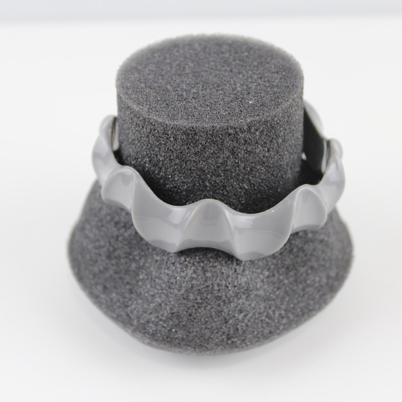 Sculptural Bangle Bracelet - Gray Resin - Textured Design -