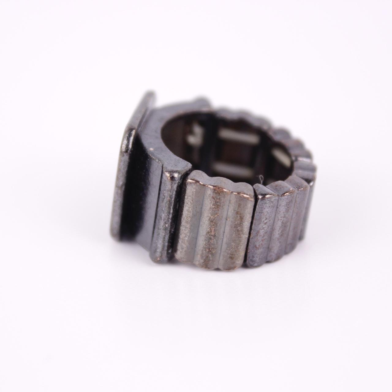Vintage Brutalist Square Signet Ring Silver tone Wide Industrial Statement Stret