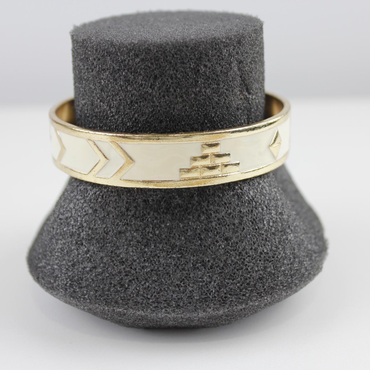 Gold Tone & Enamel - Statement Bracelet Contemporary Stateme