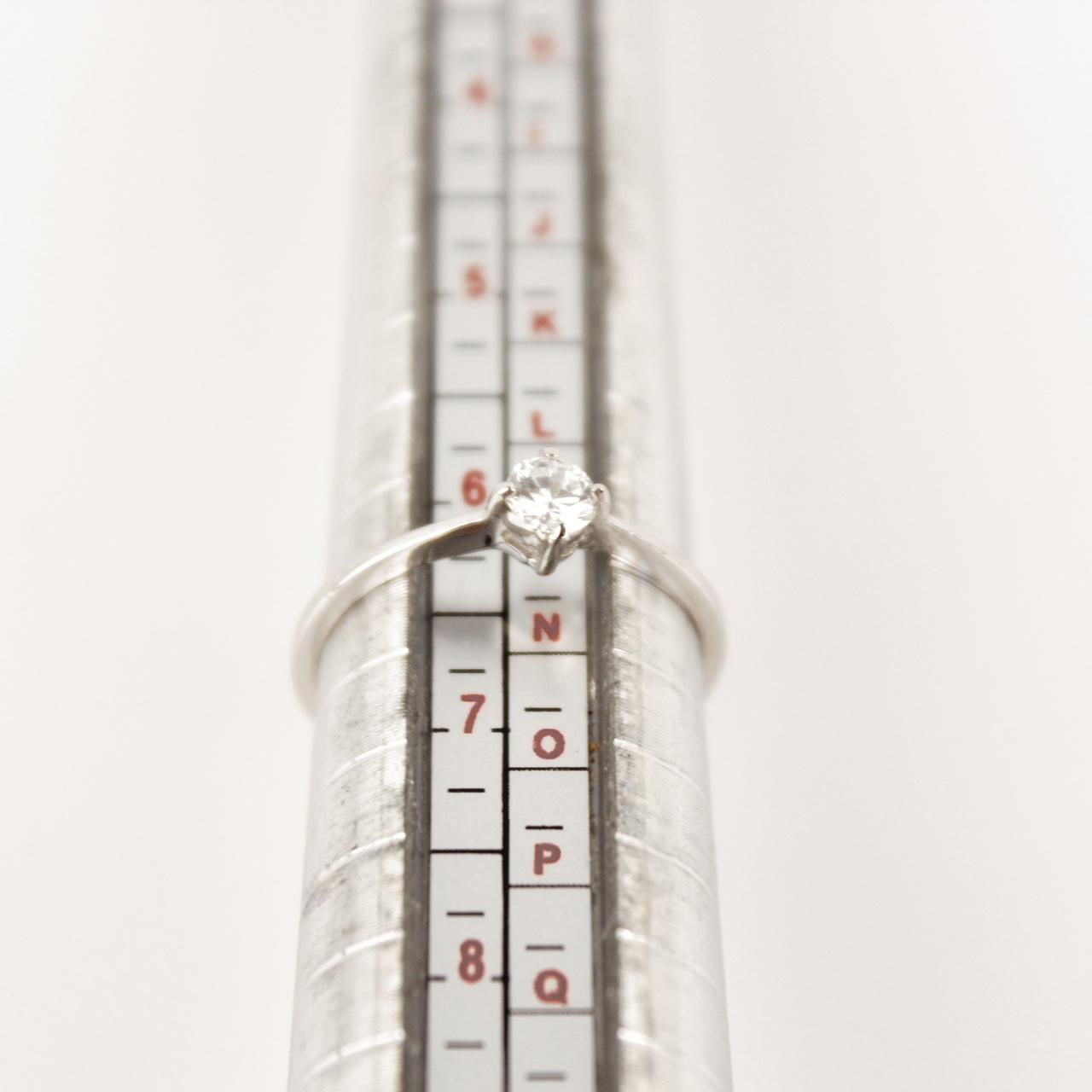 Silver tone Solitaire Ring Pear Shape Teardrop