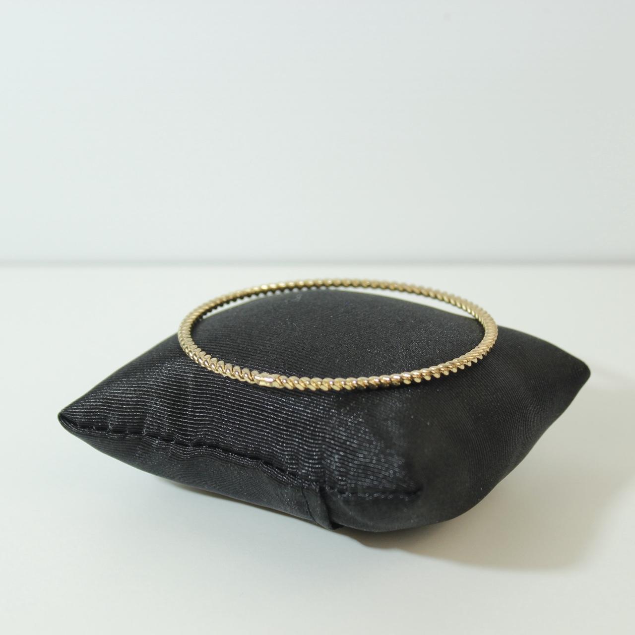 Gold Tone Textured Bangle Bracelet Thin Stackable Minimalist