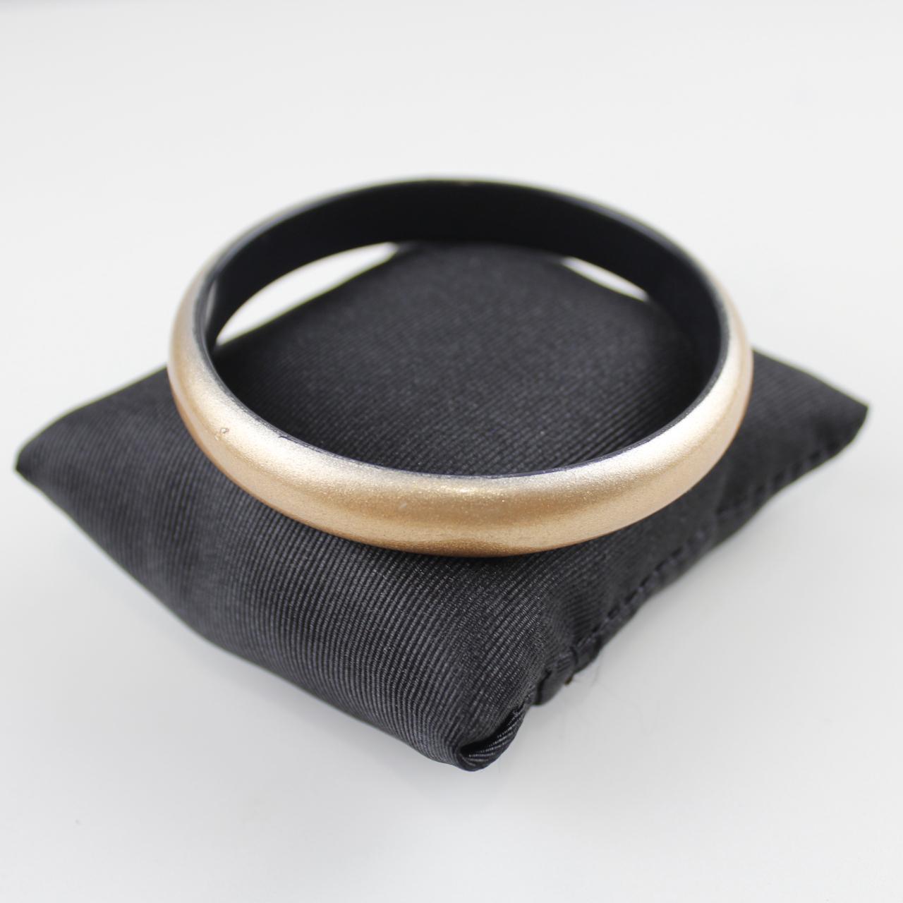 Statement Bangle Bracelet Rose Gold colour & Black Jewellery