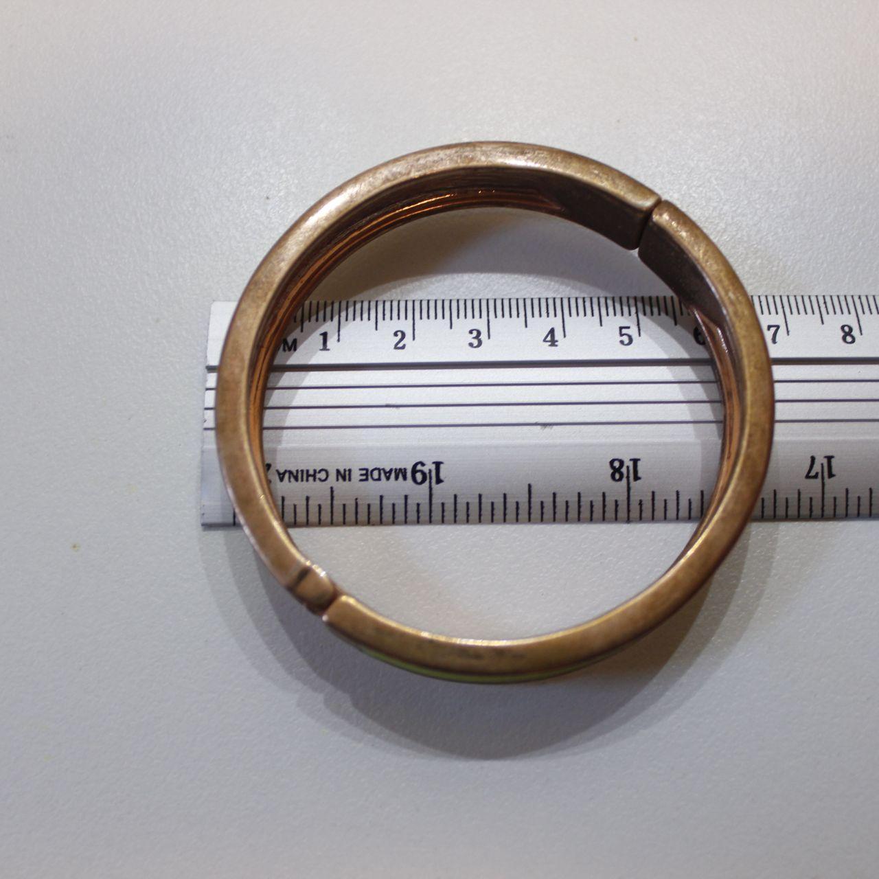 Hinged Bangle Bracelet Yellow Enamel Gold Tone Metal Fashion