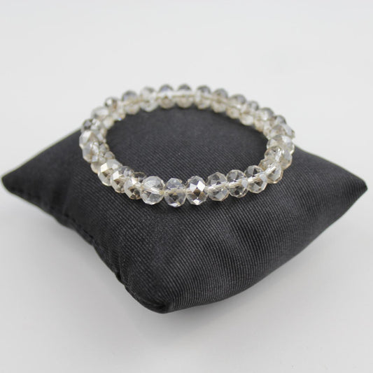 Stretch Crystal Bracelet Faceted Clear Bead Jewelry Elegant