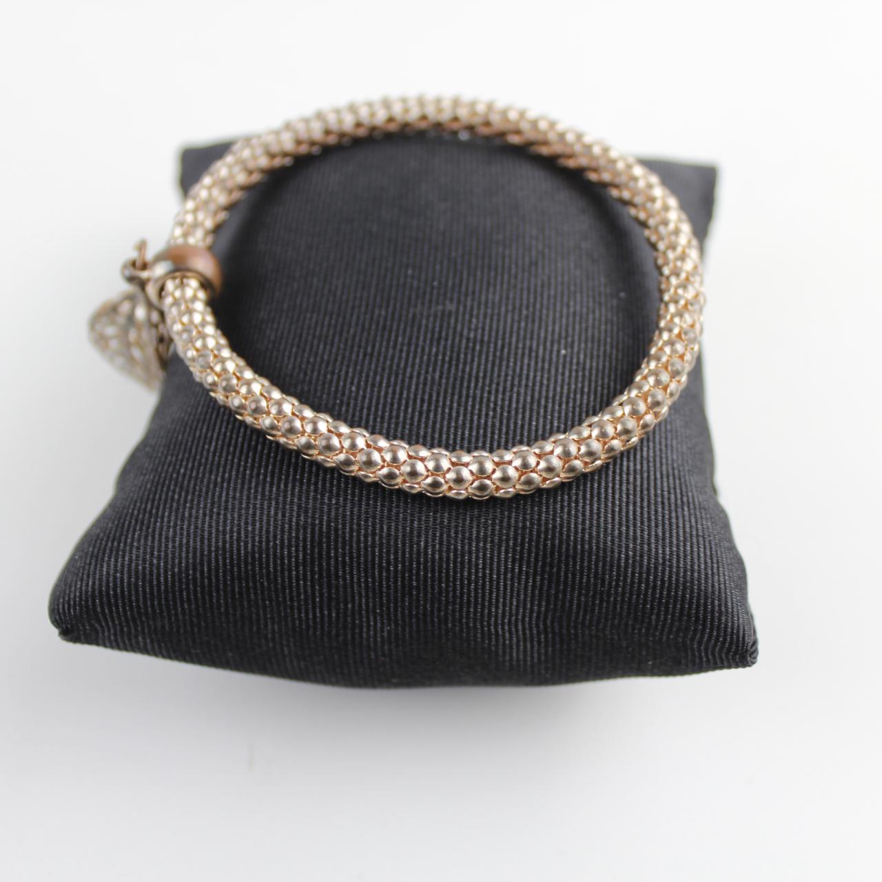 Silver & Rustic Tone Woven Bracelet with Charm - Interconnec