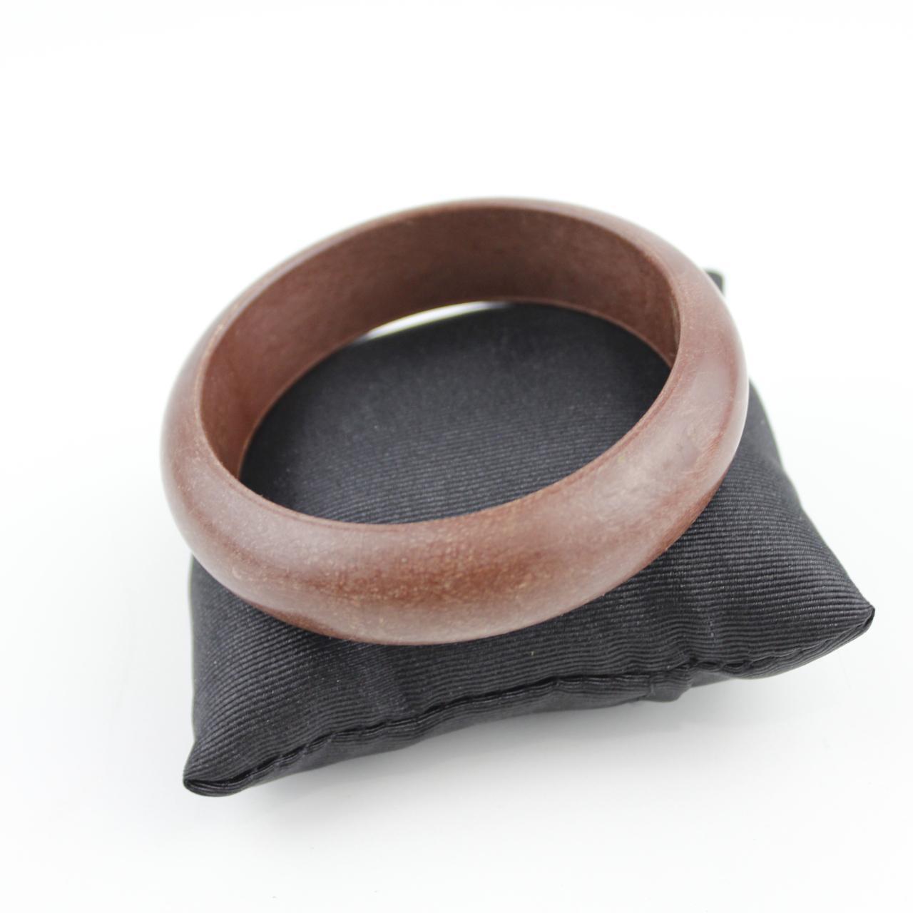 Brown Matte Bangle Bracelet Wooden Jewelry Handmade Fashion
