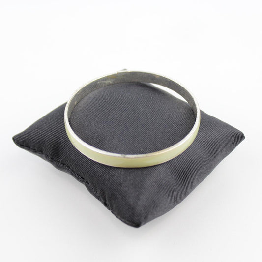 Silver Tone Bangle Bracelet Polished Smooth Minimalist Jewel