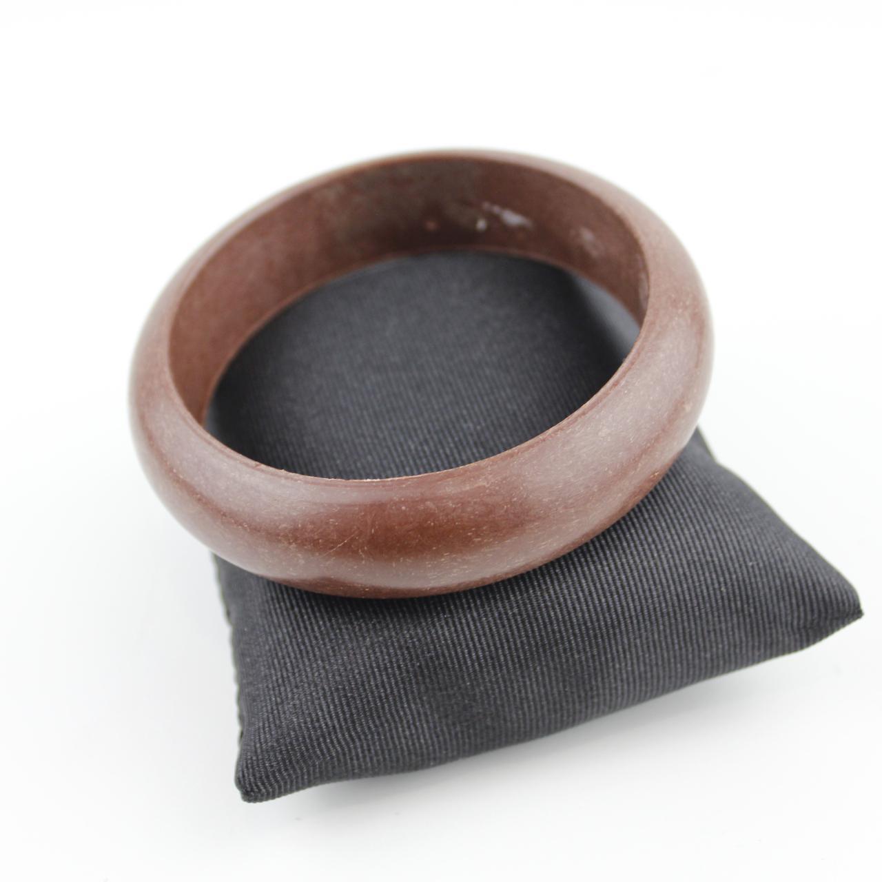Brown Matte Bangle Bracelet Wooden Jewelry Handmade Fashion