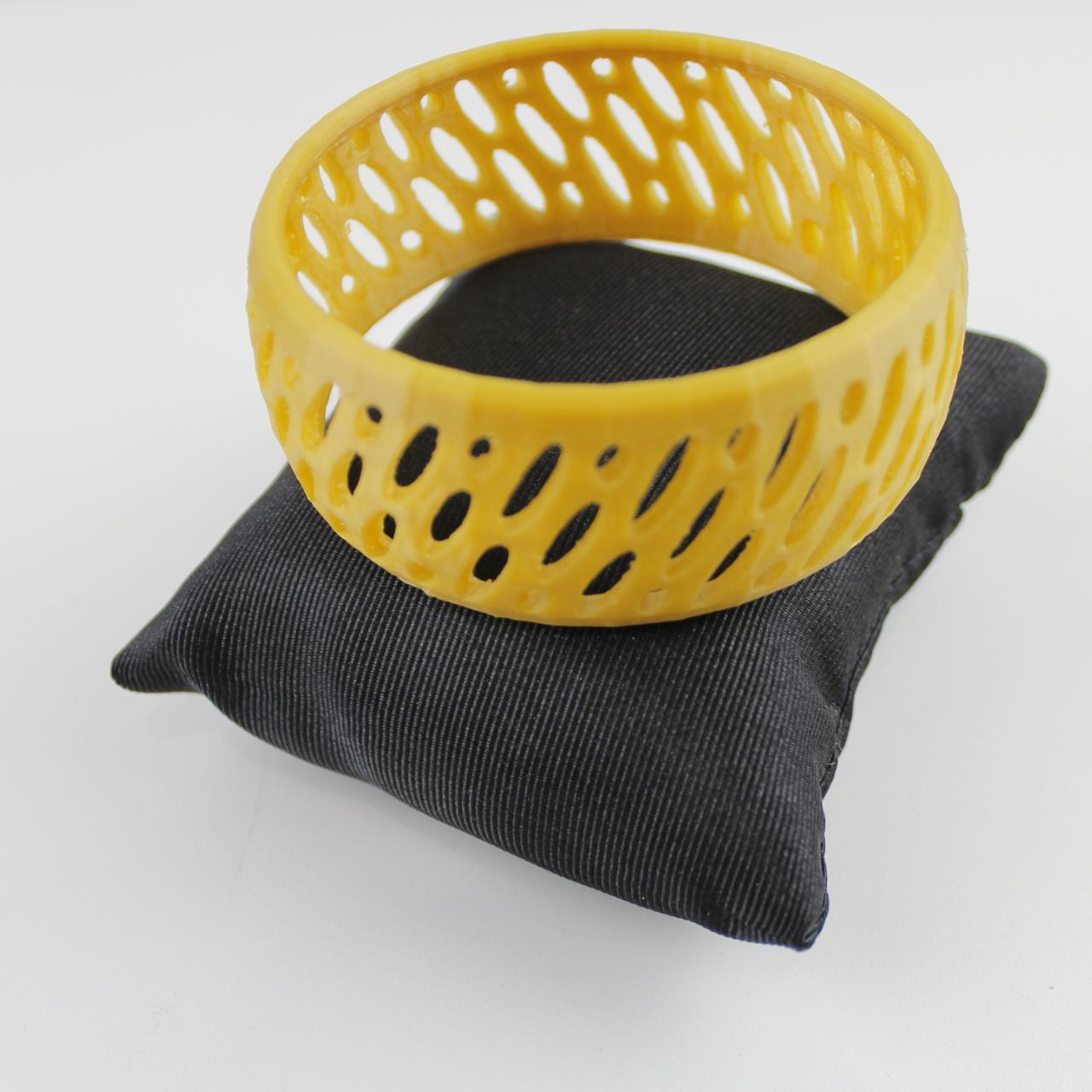 Printed Bracelet Yellow Plastic Geometric Bangle Fashion Jew